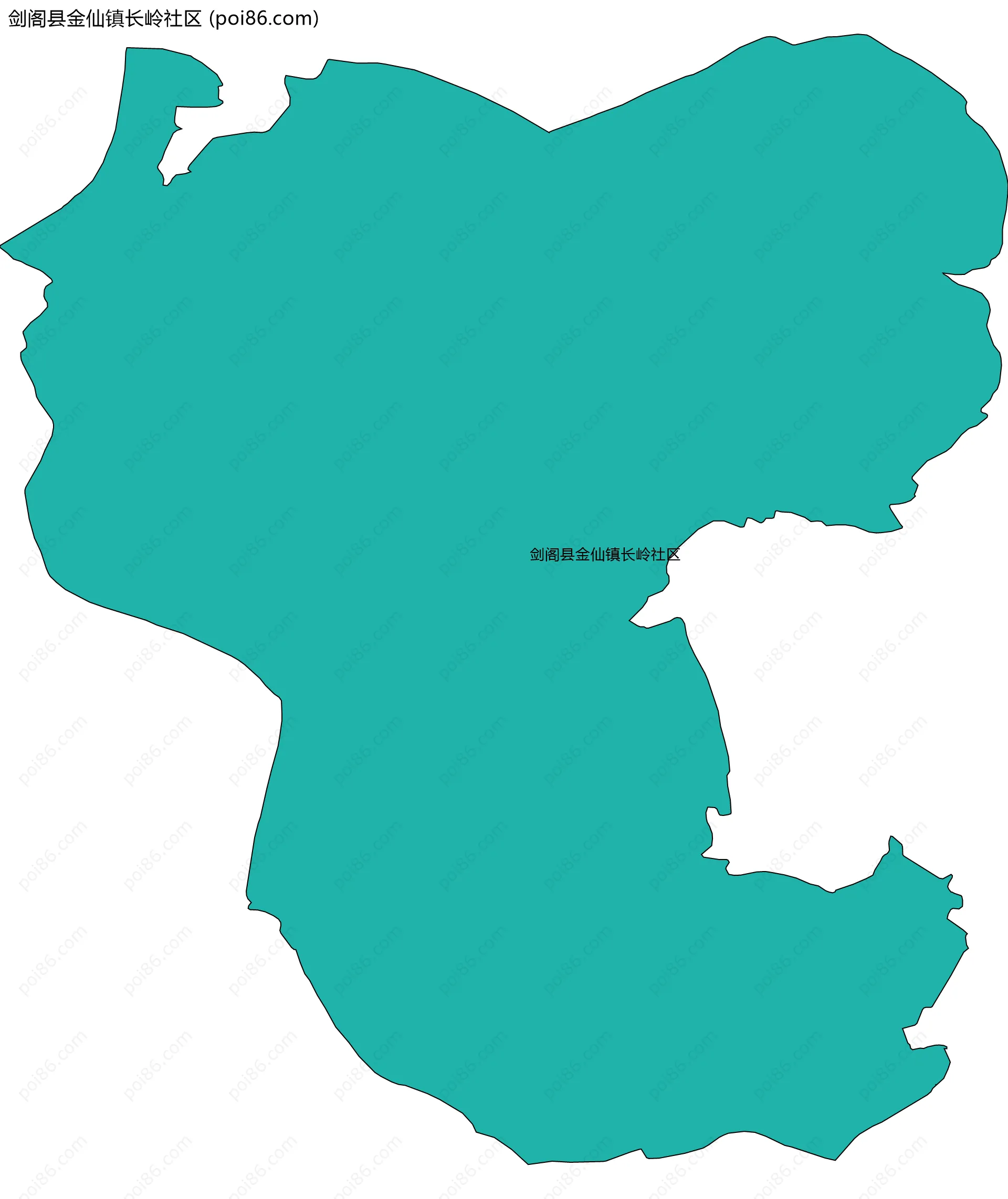 剑阁县金仙镇长岭社区边界地图