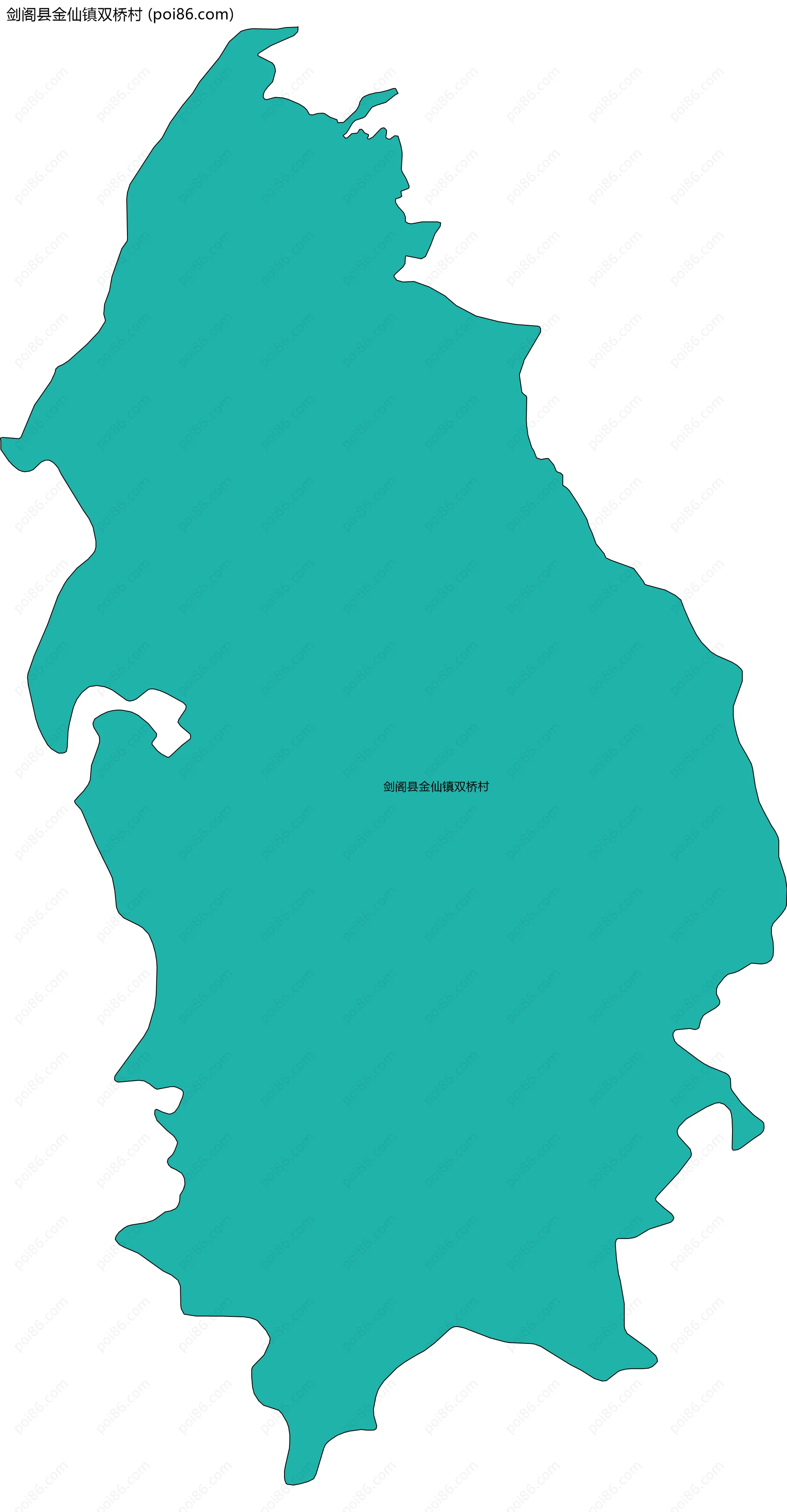 剑阁县金仙镇双桥村边界地图