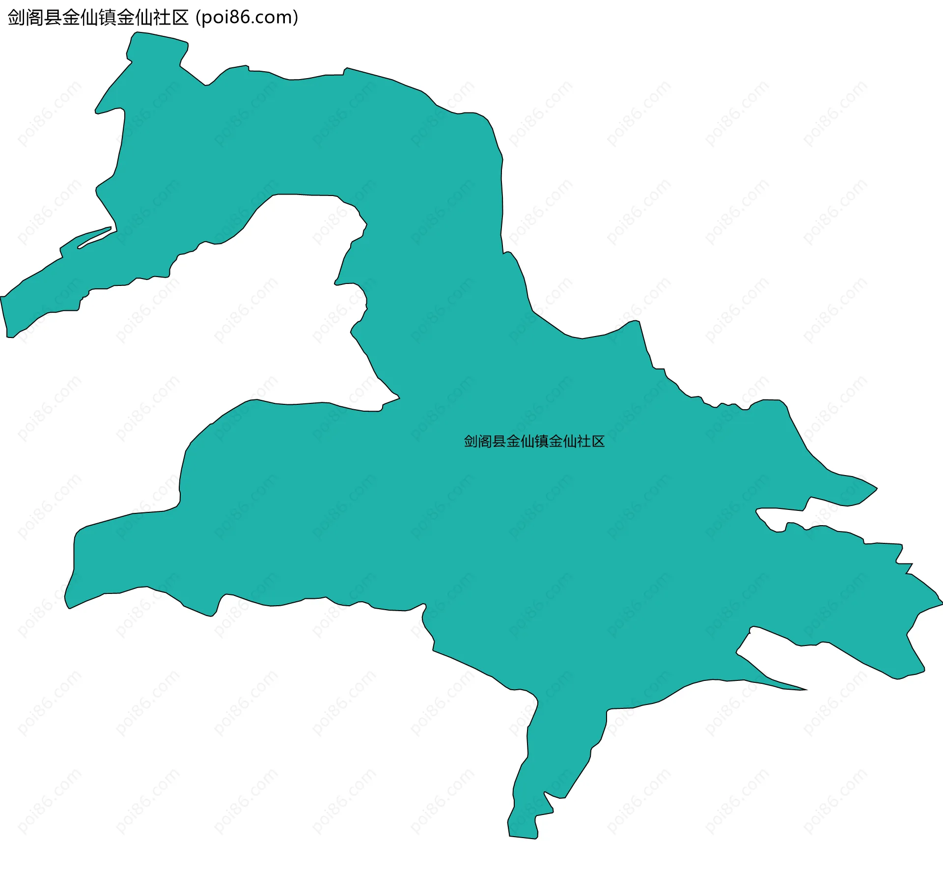 剑阁县金仙镇金仙社区边界地图