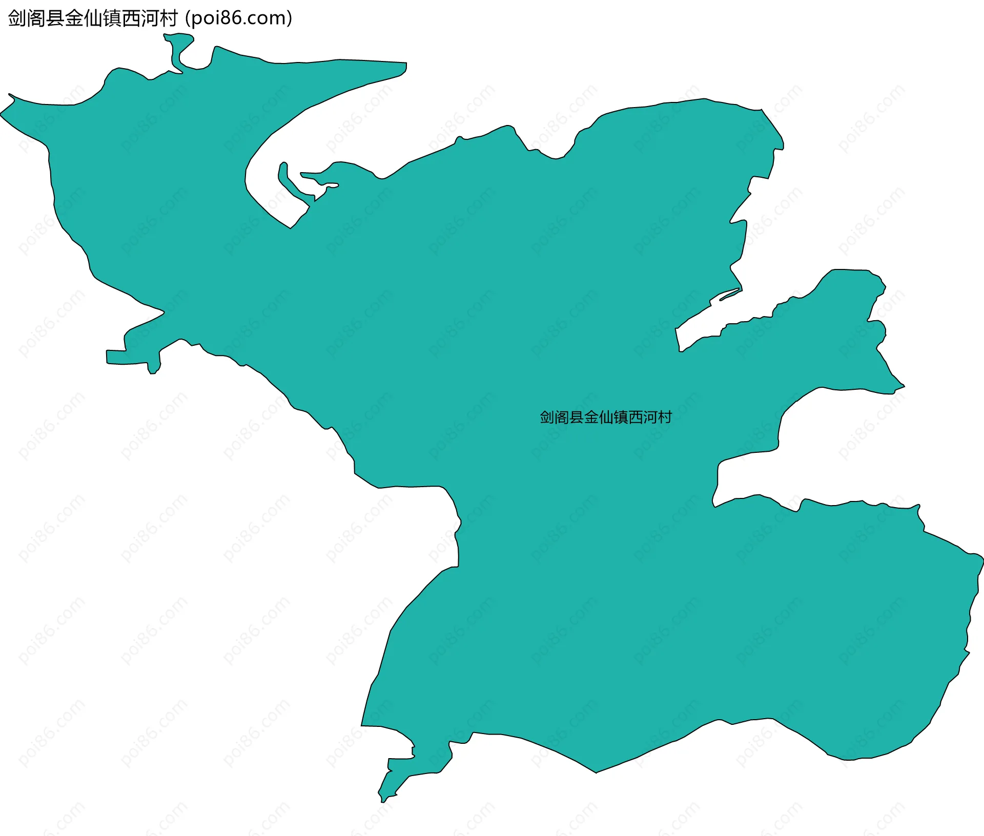 剑阁县金仙镇西河村边界地图