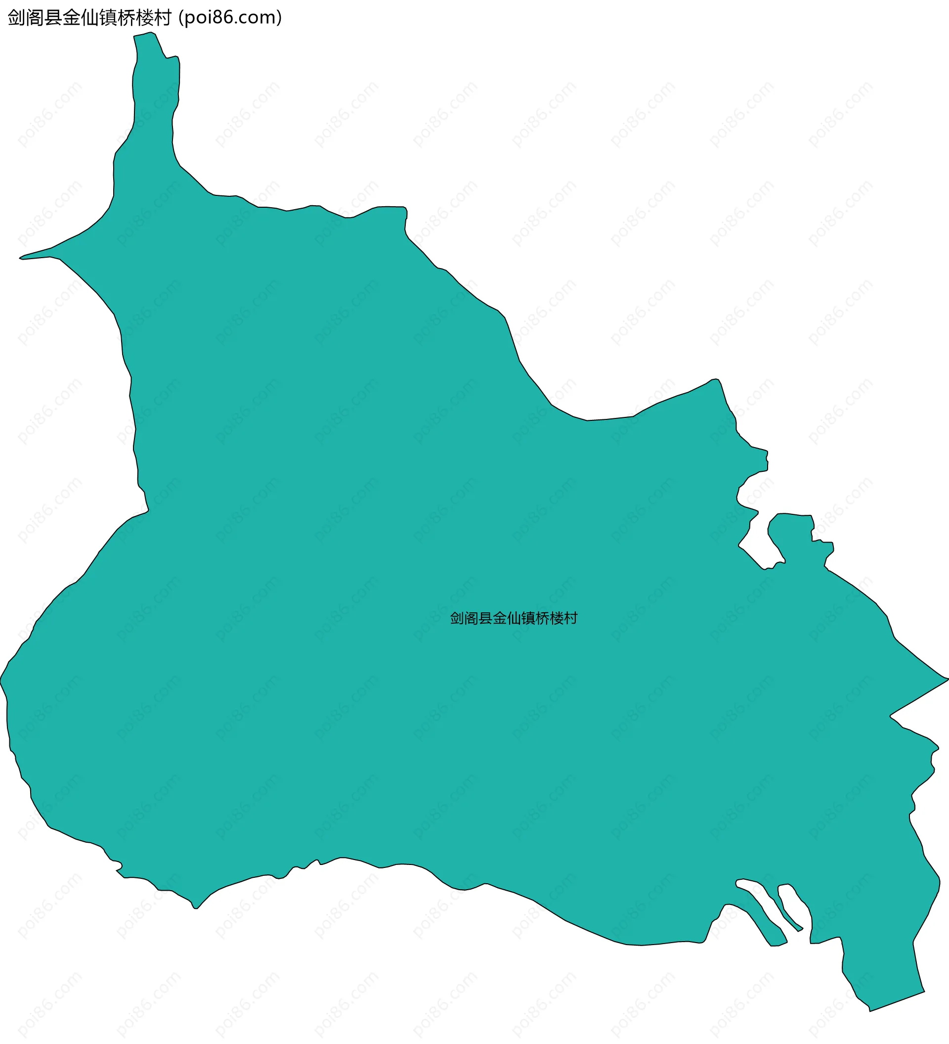 剑阁县金仙镇桥楼村边界地图
