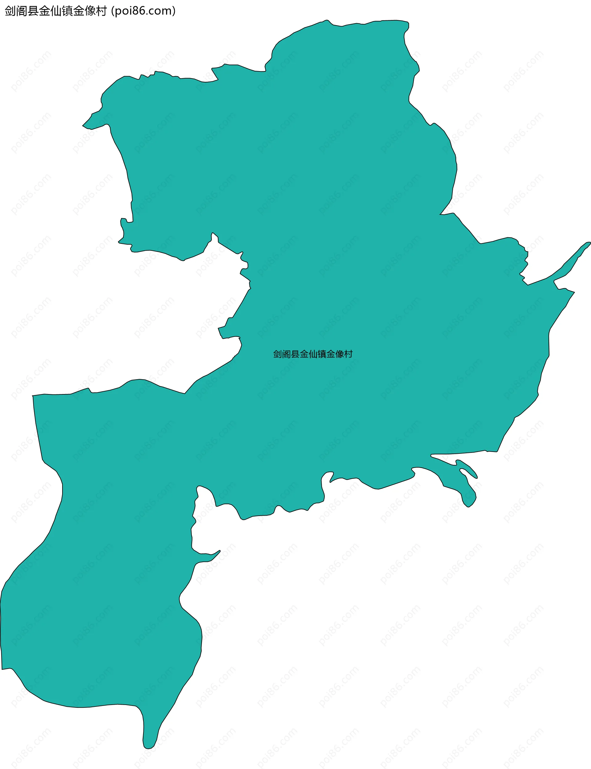 剑阁县金仙镇金像村边界地图