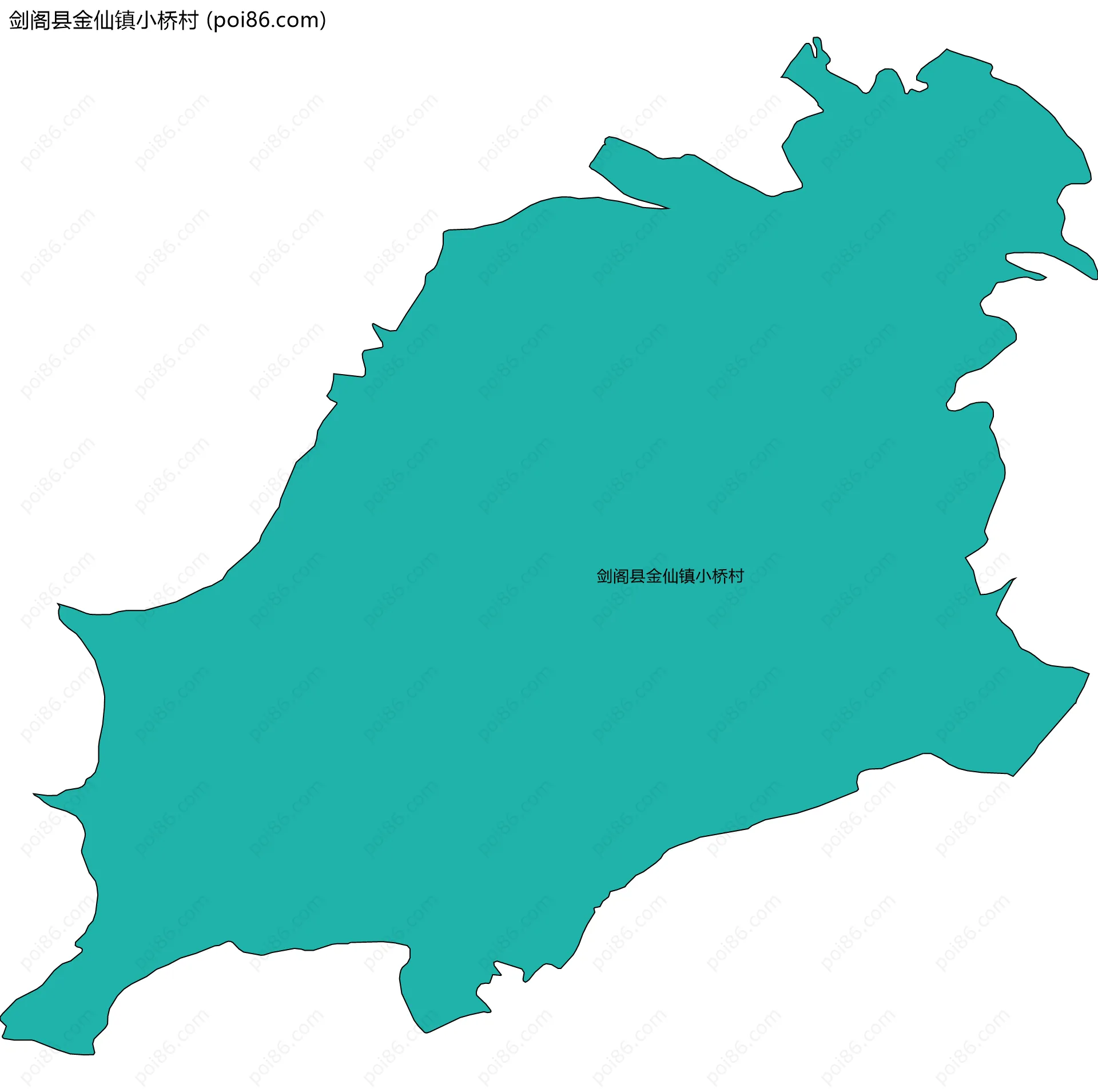 剑阁县金仙镇小桥村边界地图