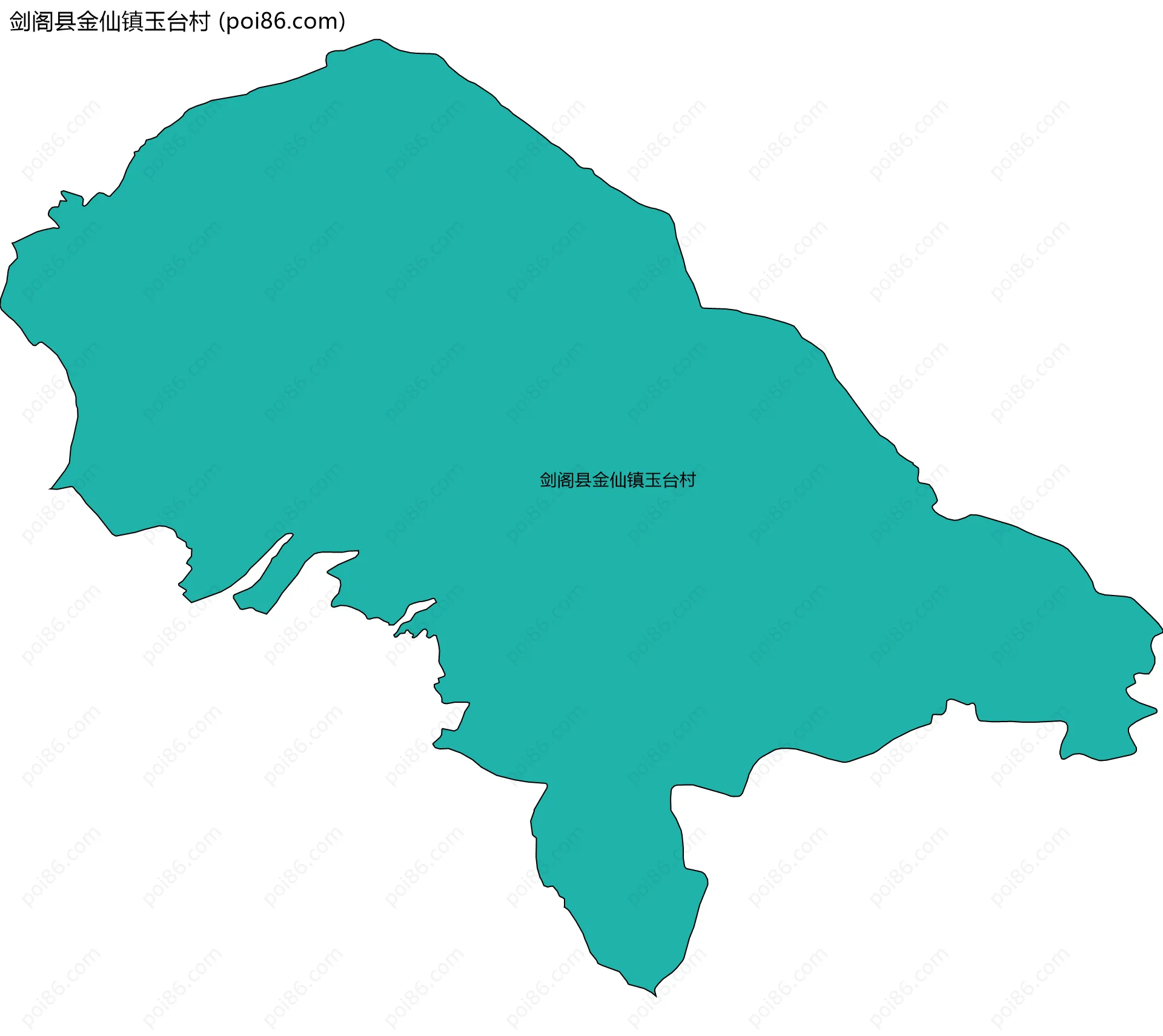 剑阁县金仙镇玉台村边界地图