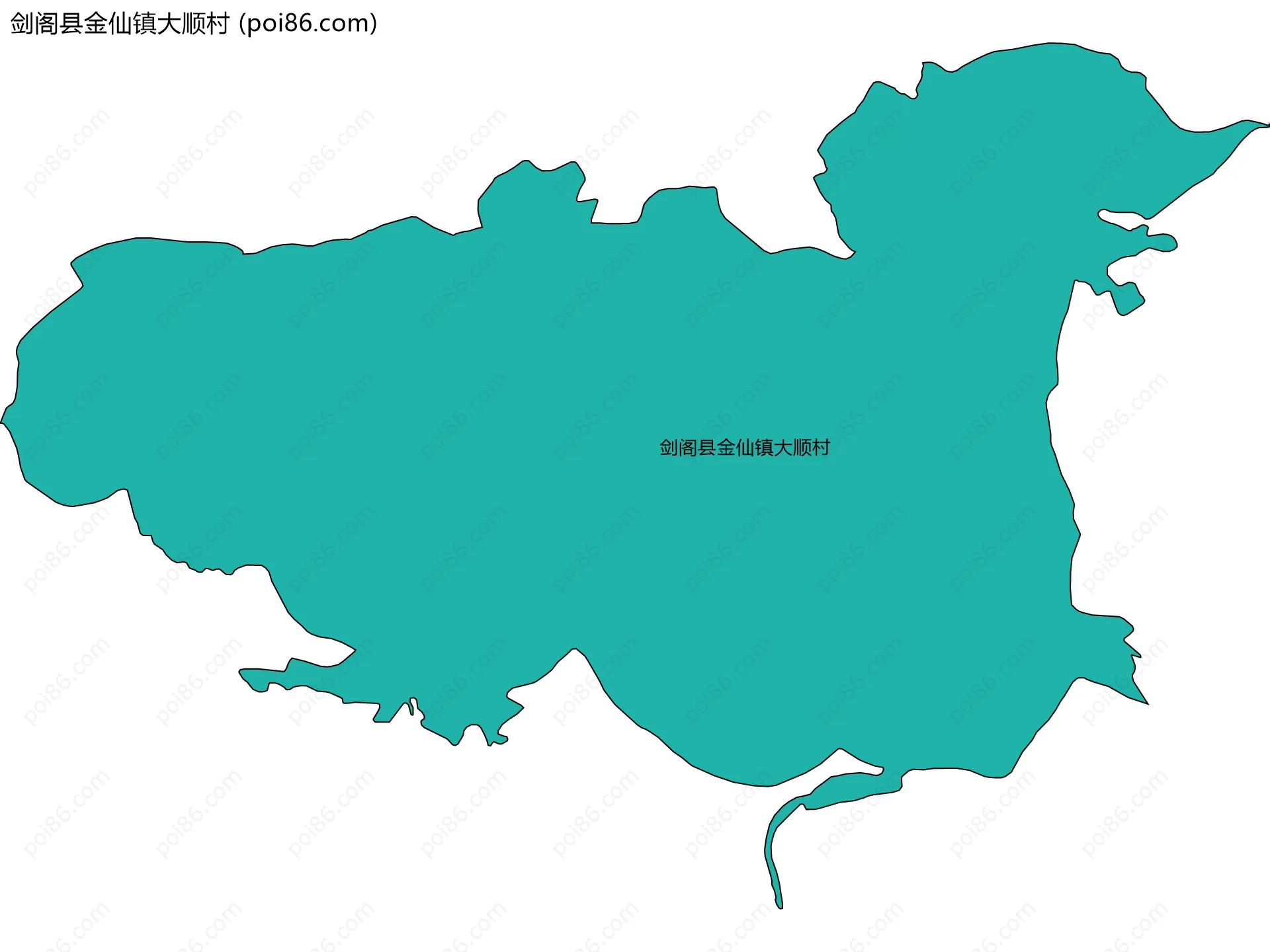 剑阁县金仙镇大顺村边界地图
