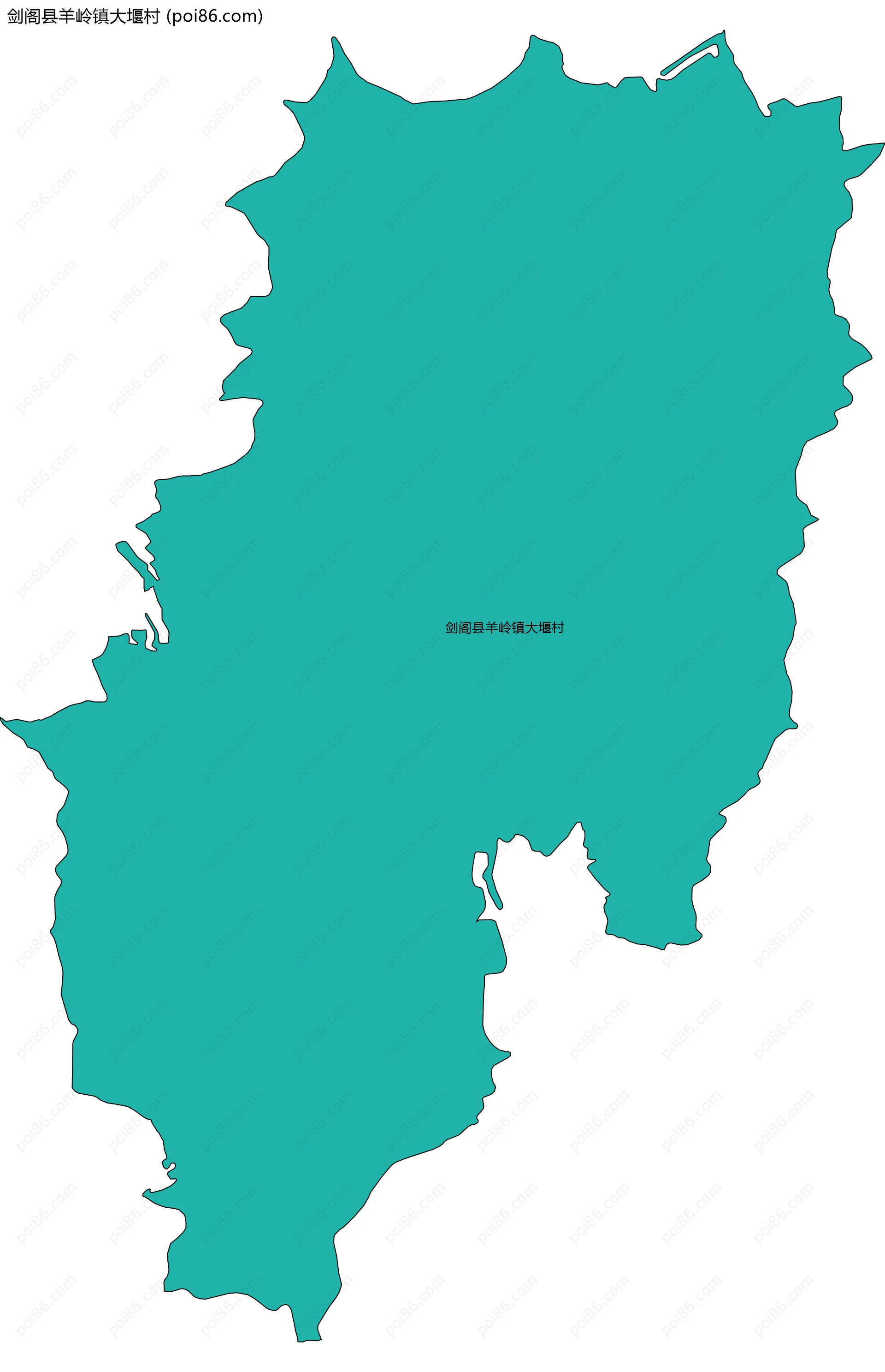 剑阁县羊岭镇大堰村边界地图