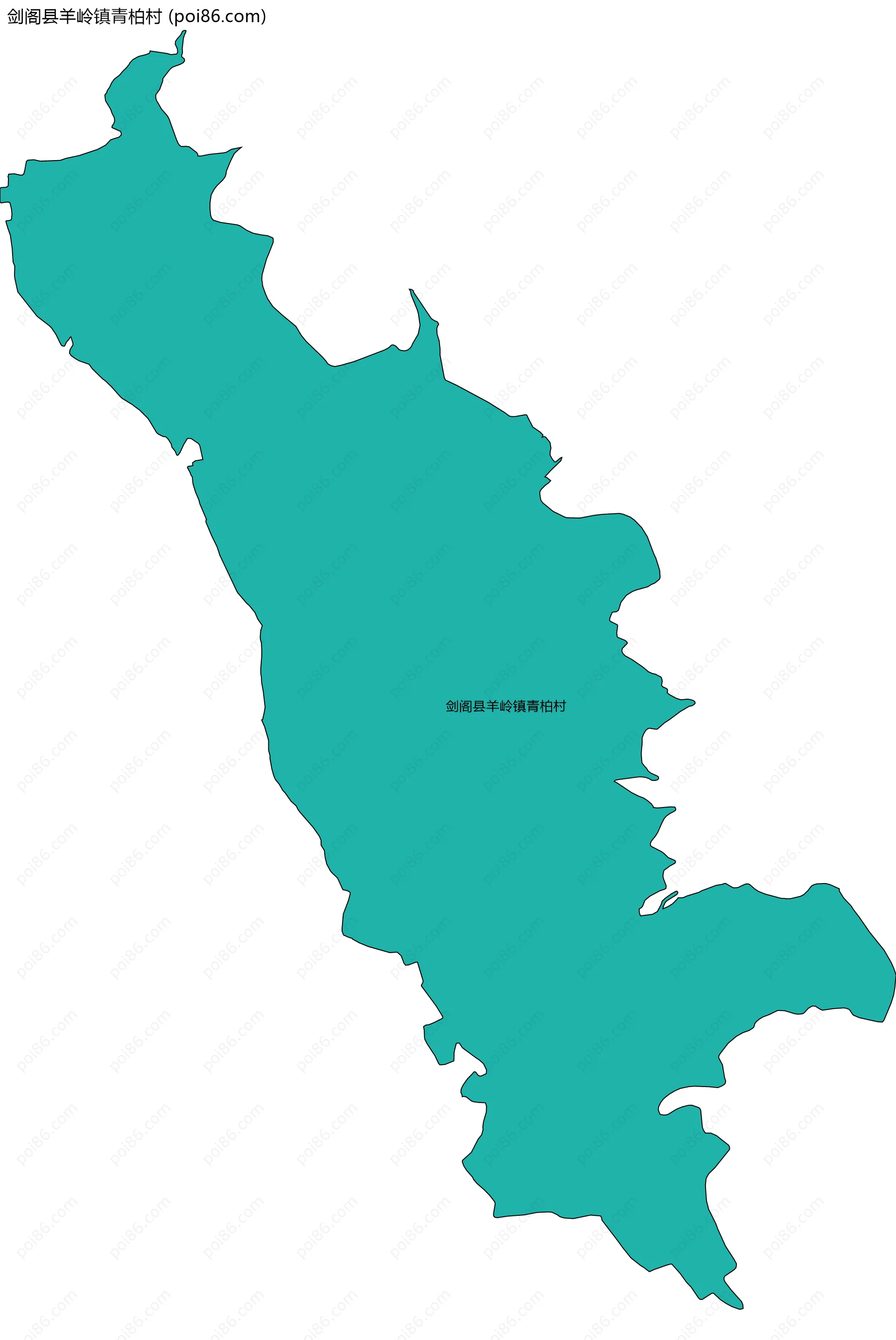 剑阁县羊岭镇青柏村边界地图