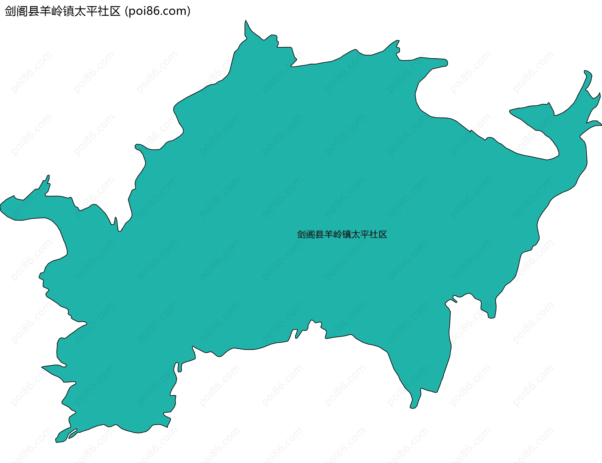 剑阁县羊岭镇太平社区边界地图