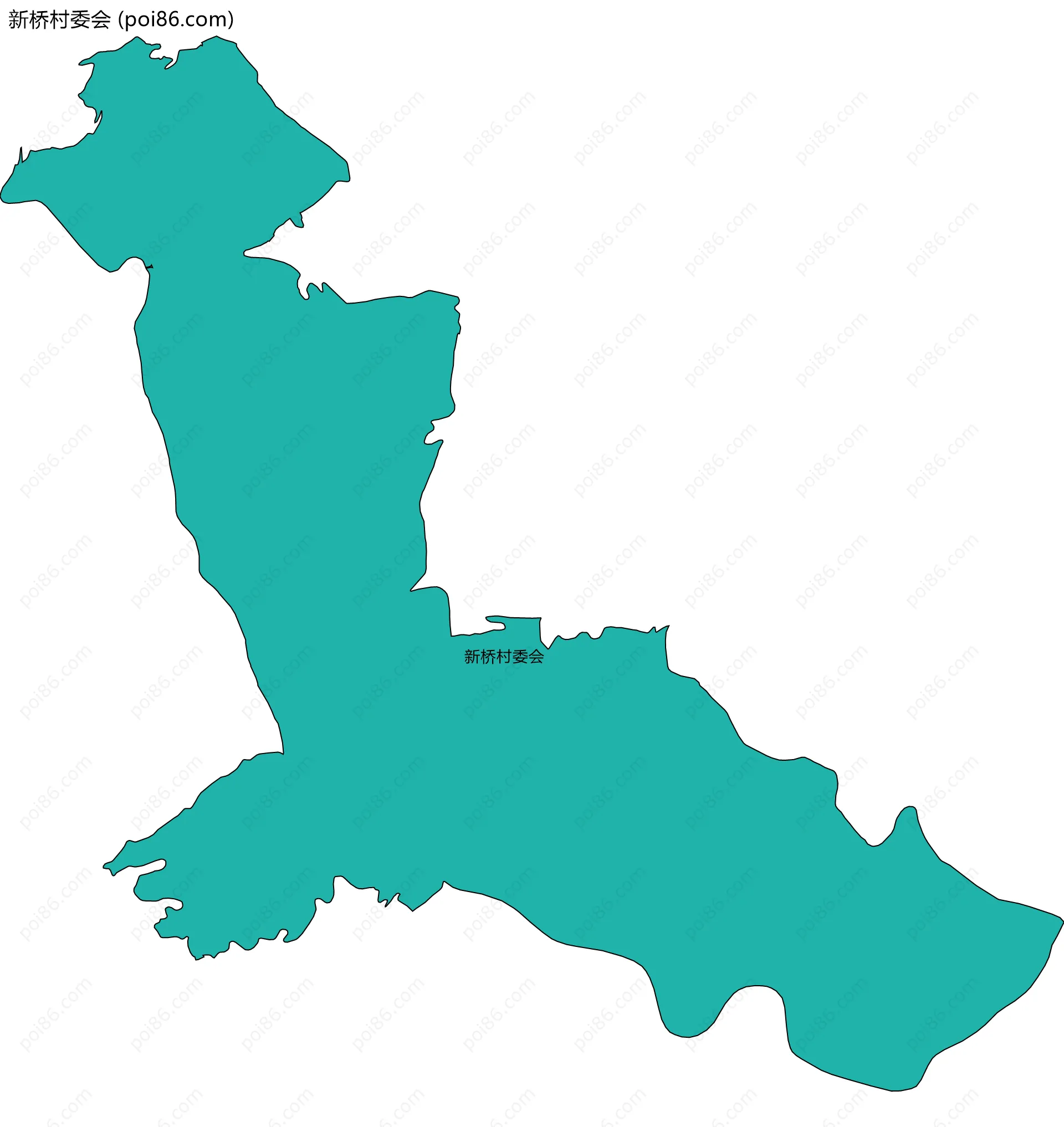 新桥村委会边界地图