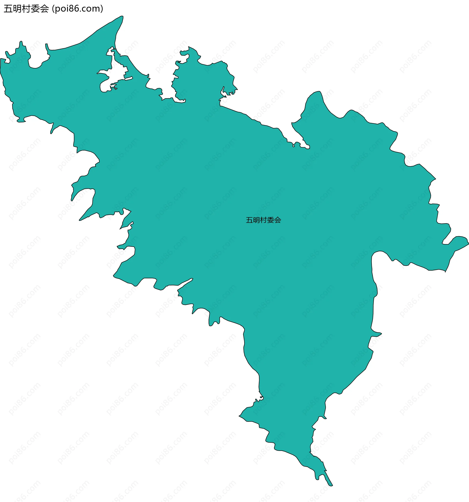 五明村委会边界地图