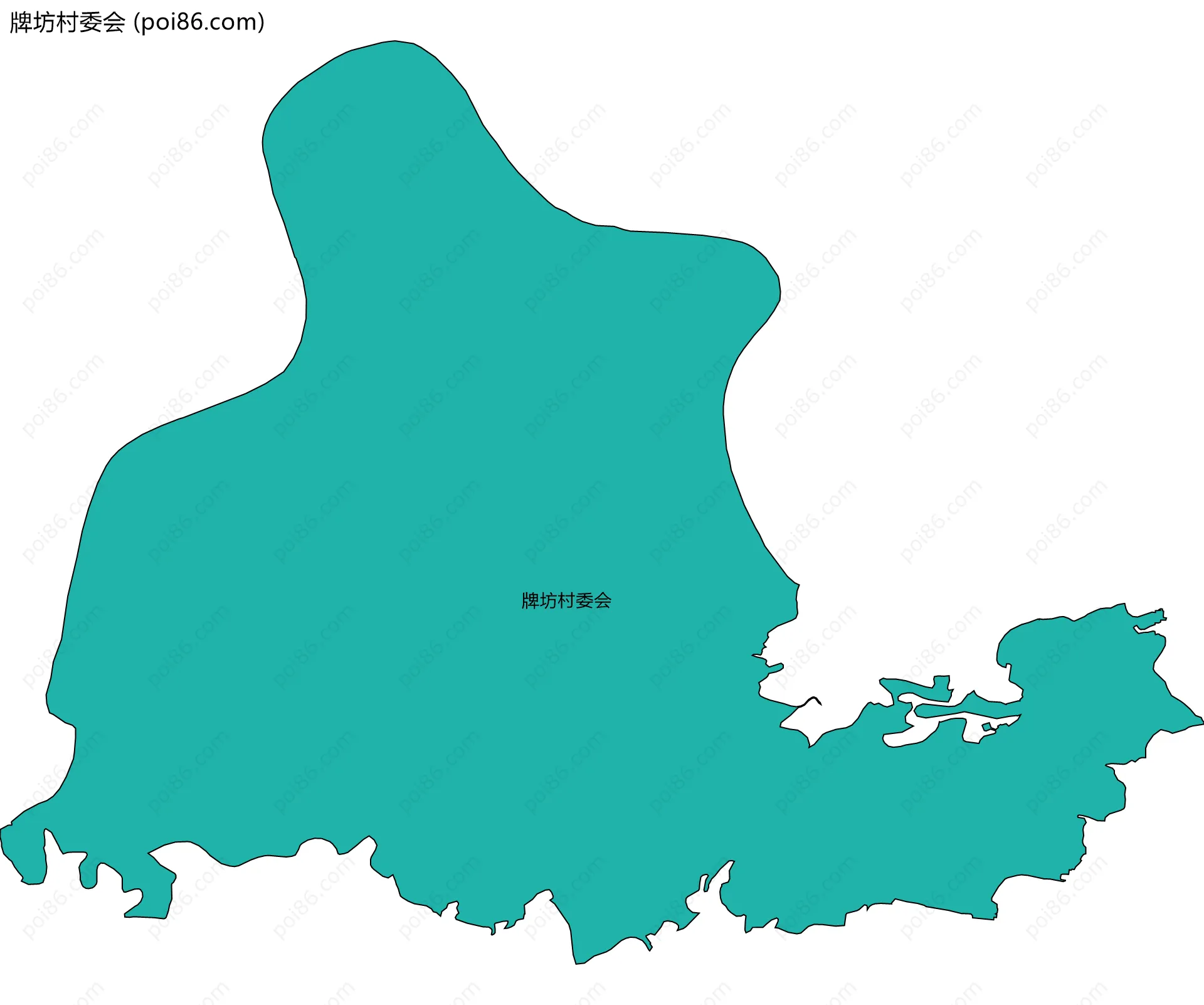 牌坊村委会边界地图