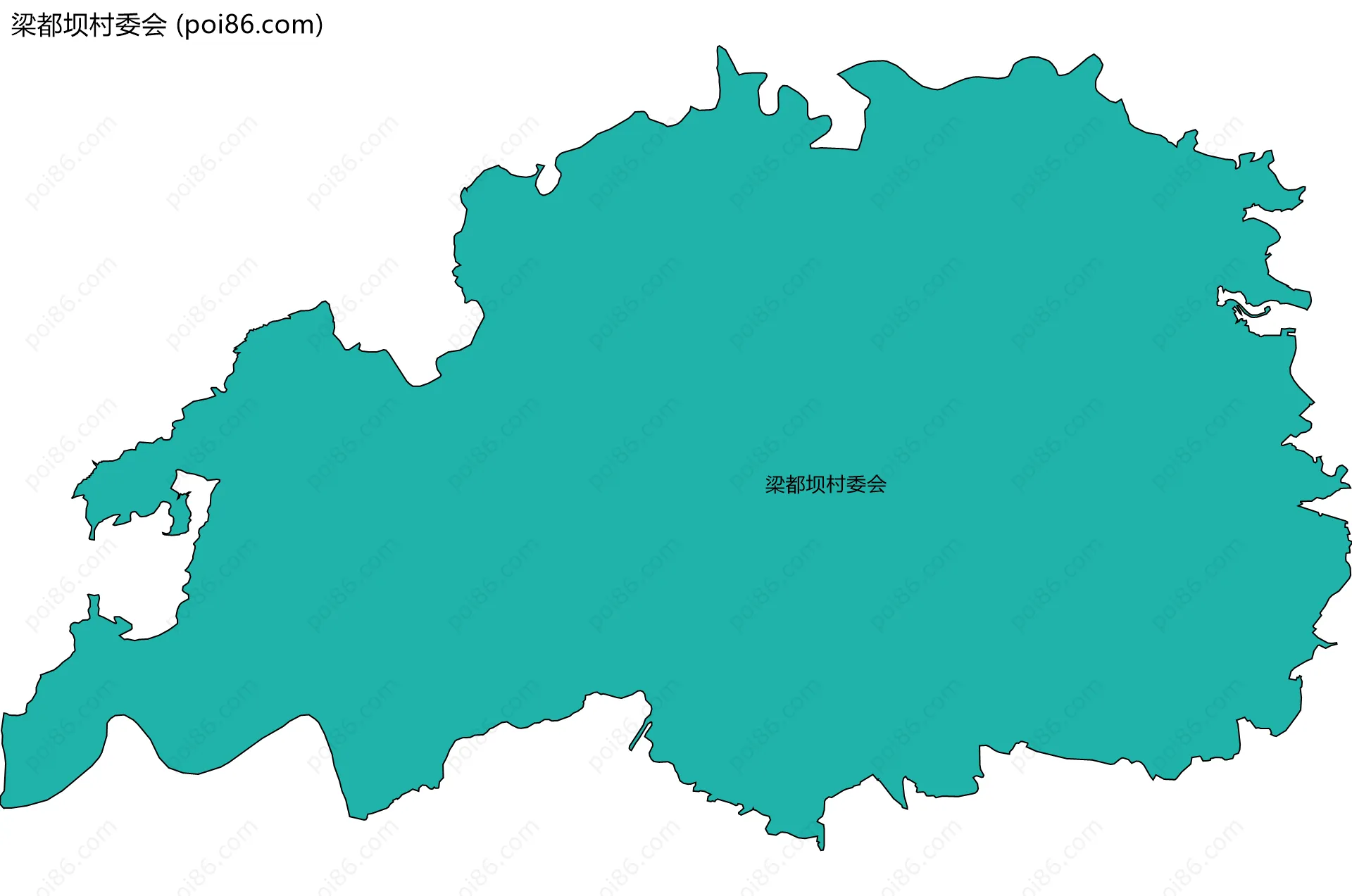 梁都坝村委会边界地图