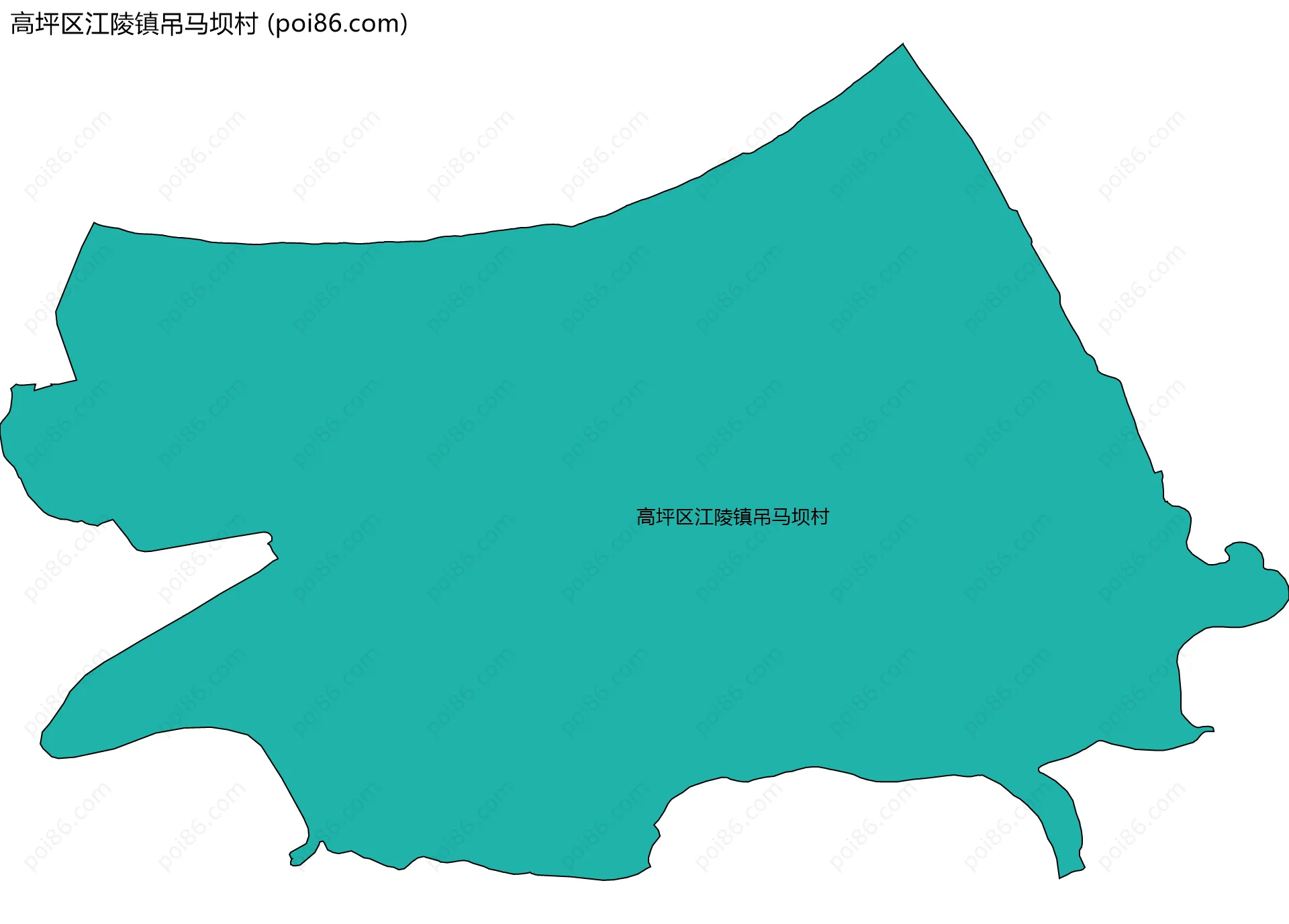 高坪区江陵镇吊马坝村边界地图