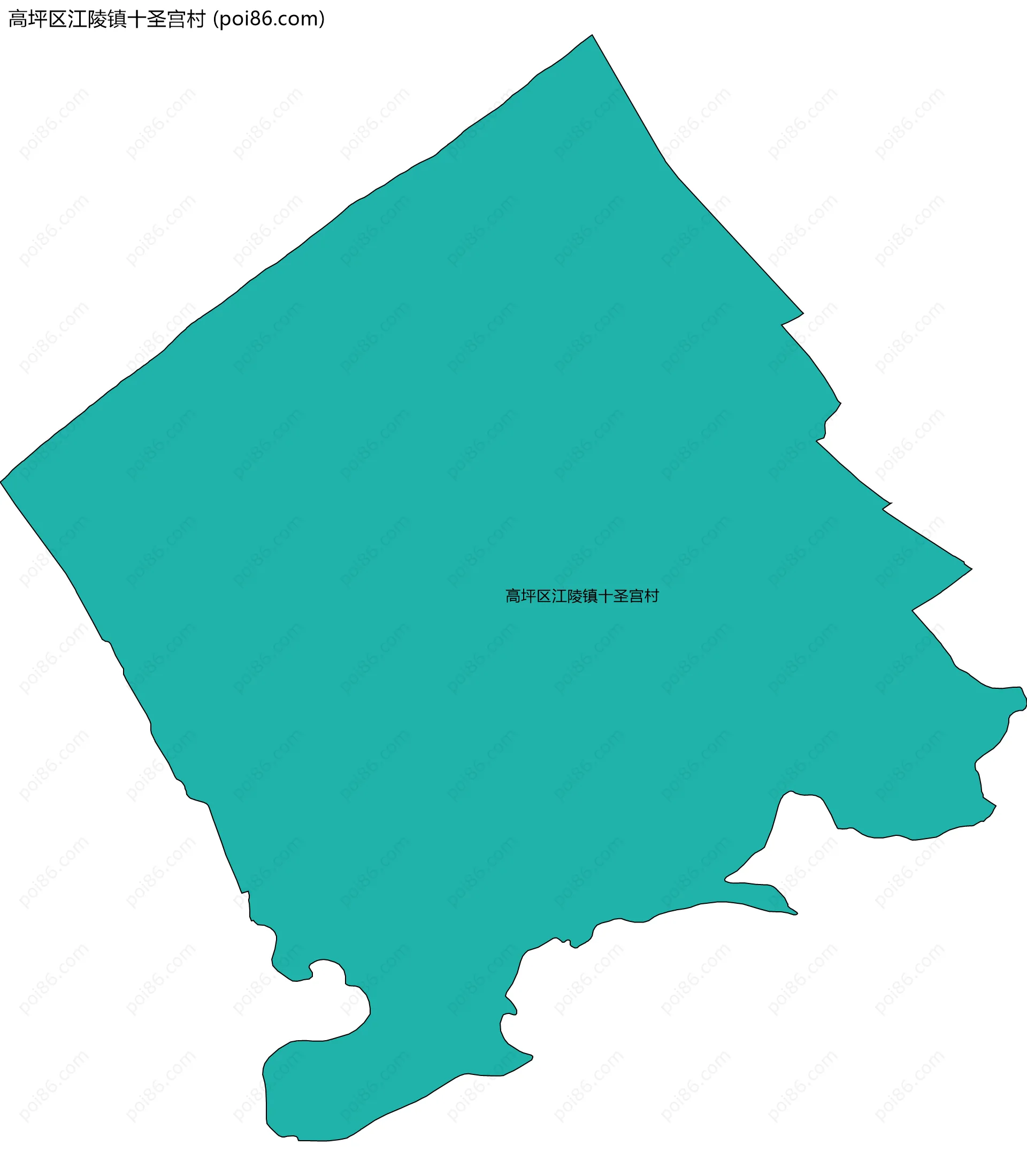 高坪区江陵镇十圣宫村边界地图