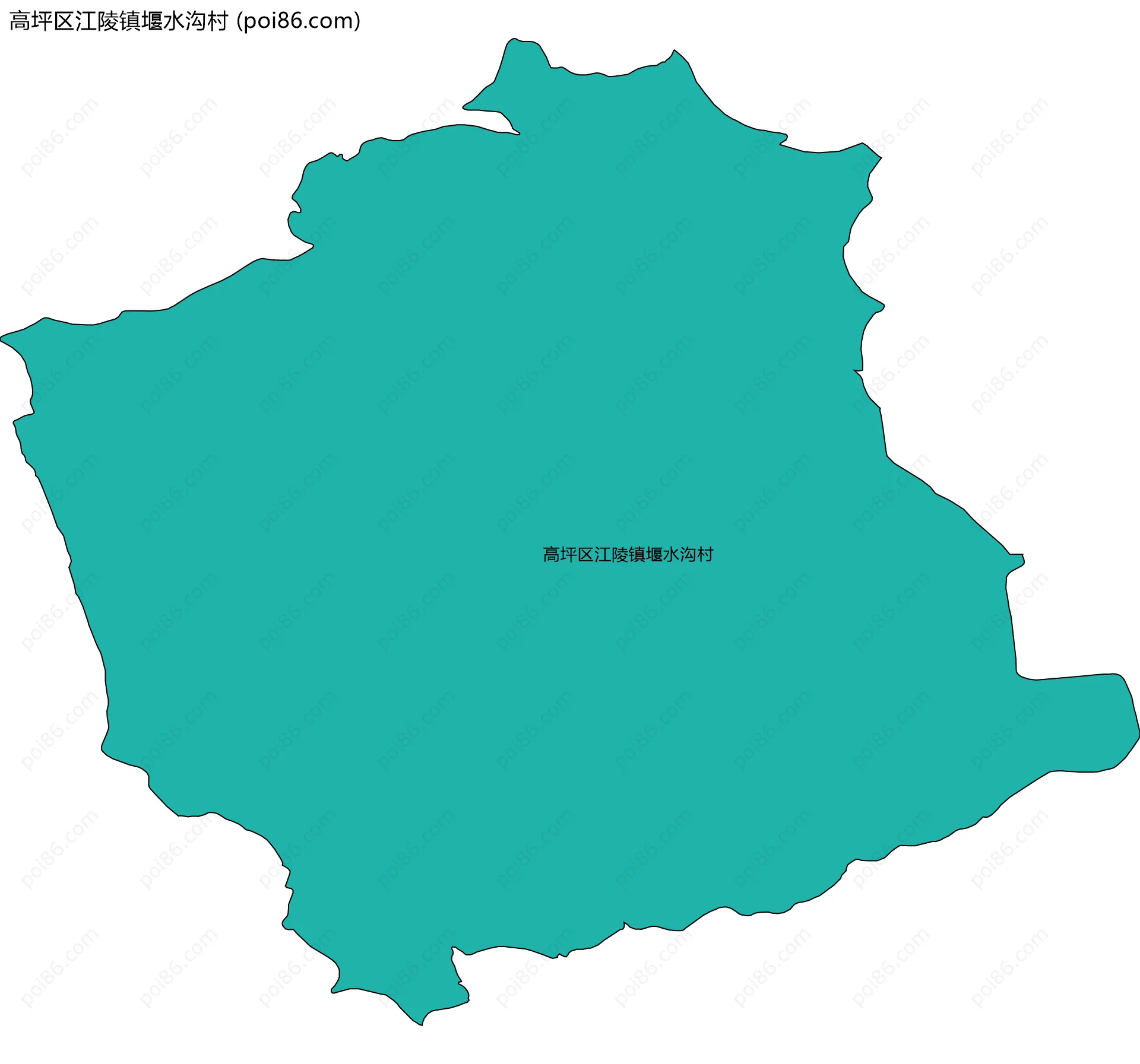 高坪区江陵镇堰水沟村边界地图