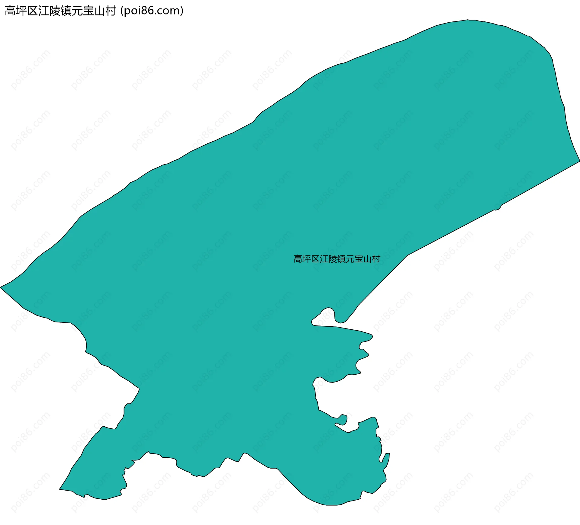 高坪区江陵镇元宝山村边界地图