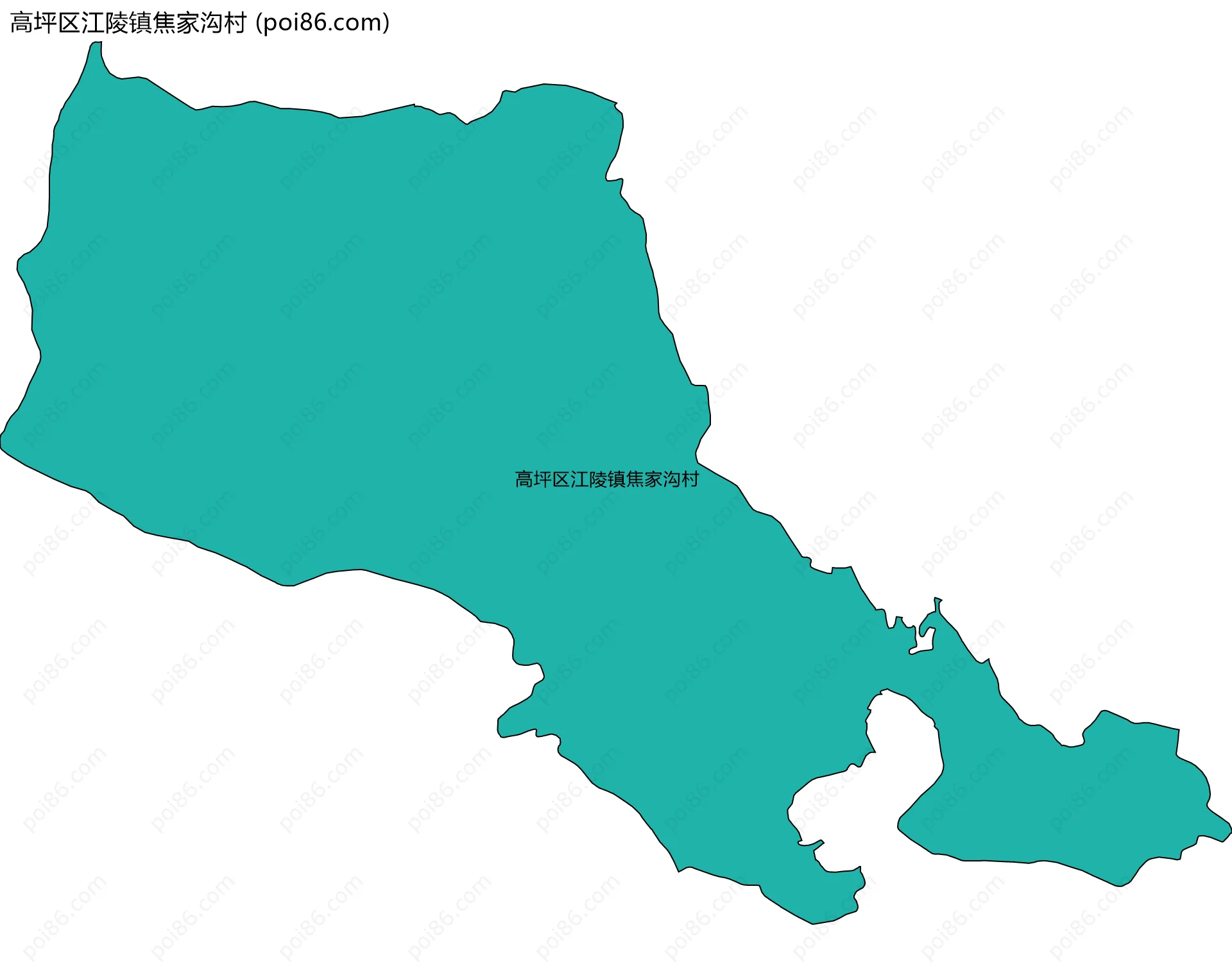 高坪区江陵镇焦家沟村边界地图