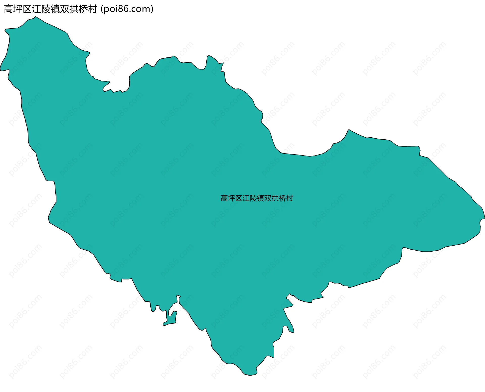 高坪区江陵镇双拱桥村边界地图