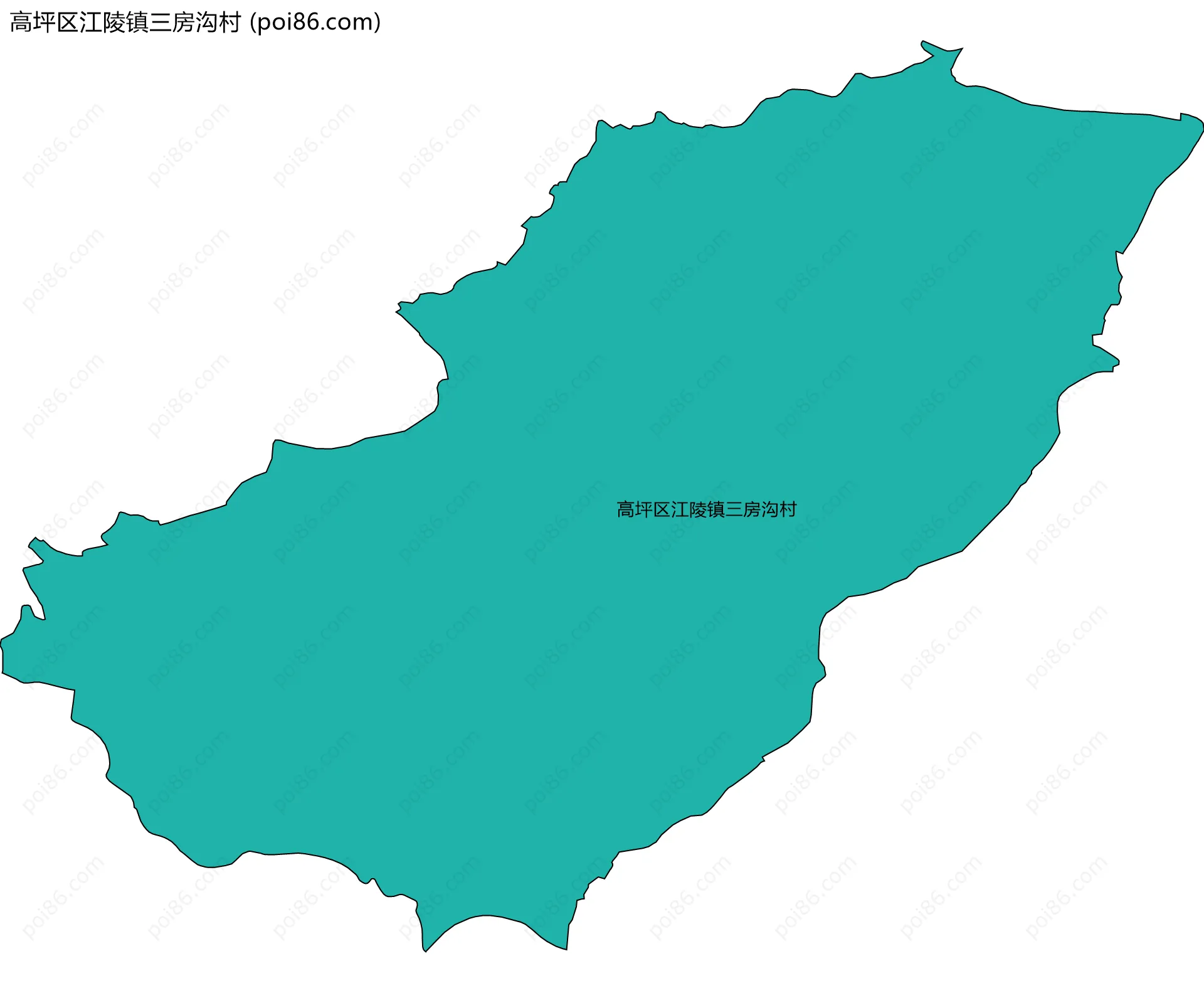 高坪区江陵镇三房沟村边界地图