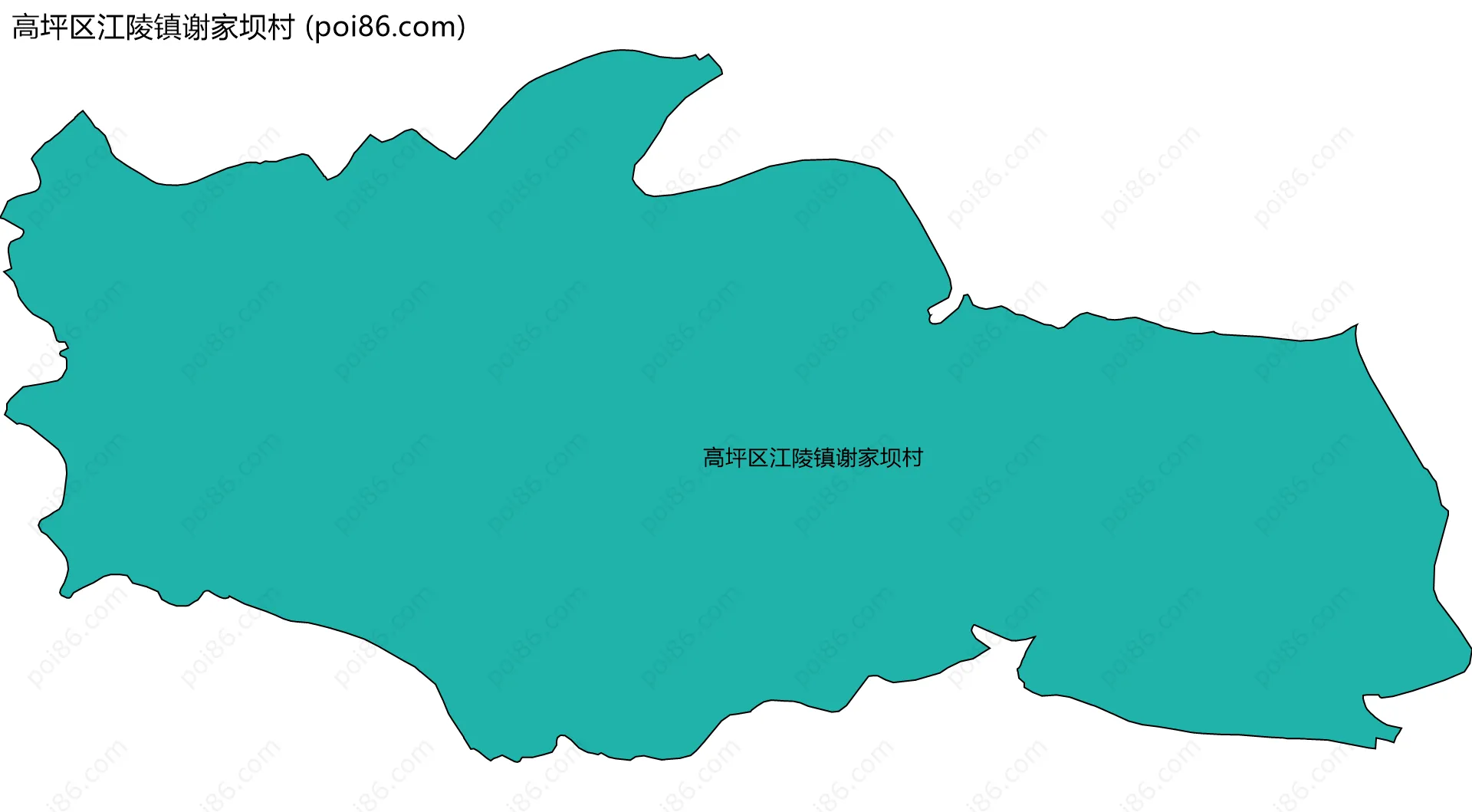 高坪区江陵镇谢家坝村边界地图