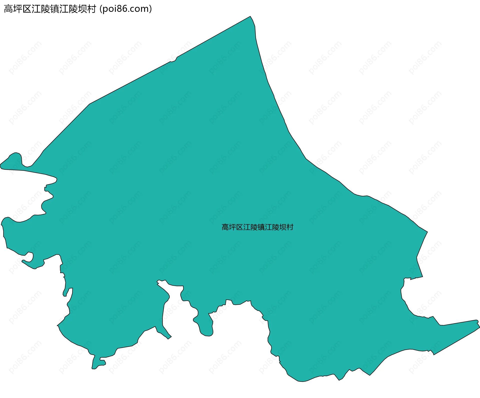 高坪区江陵镇江陵坝村边界地图