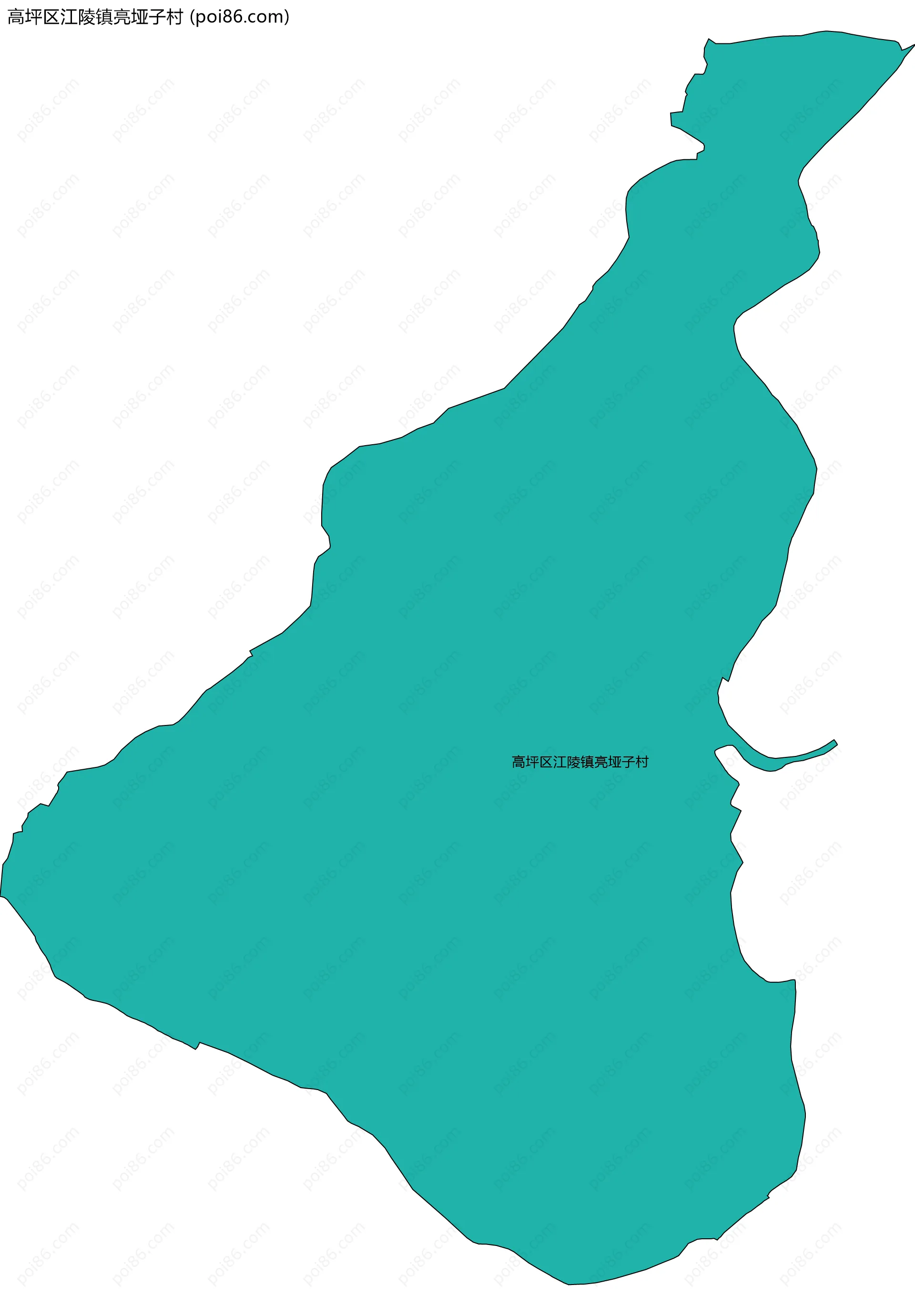 高坪区江陵镇亮垭子村边界地图