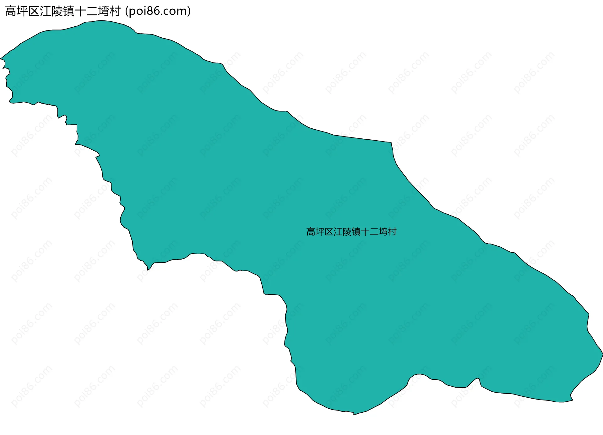 高坪区江陵镇十二塆村边界地图