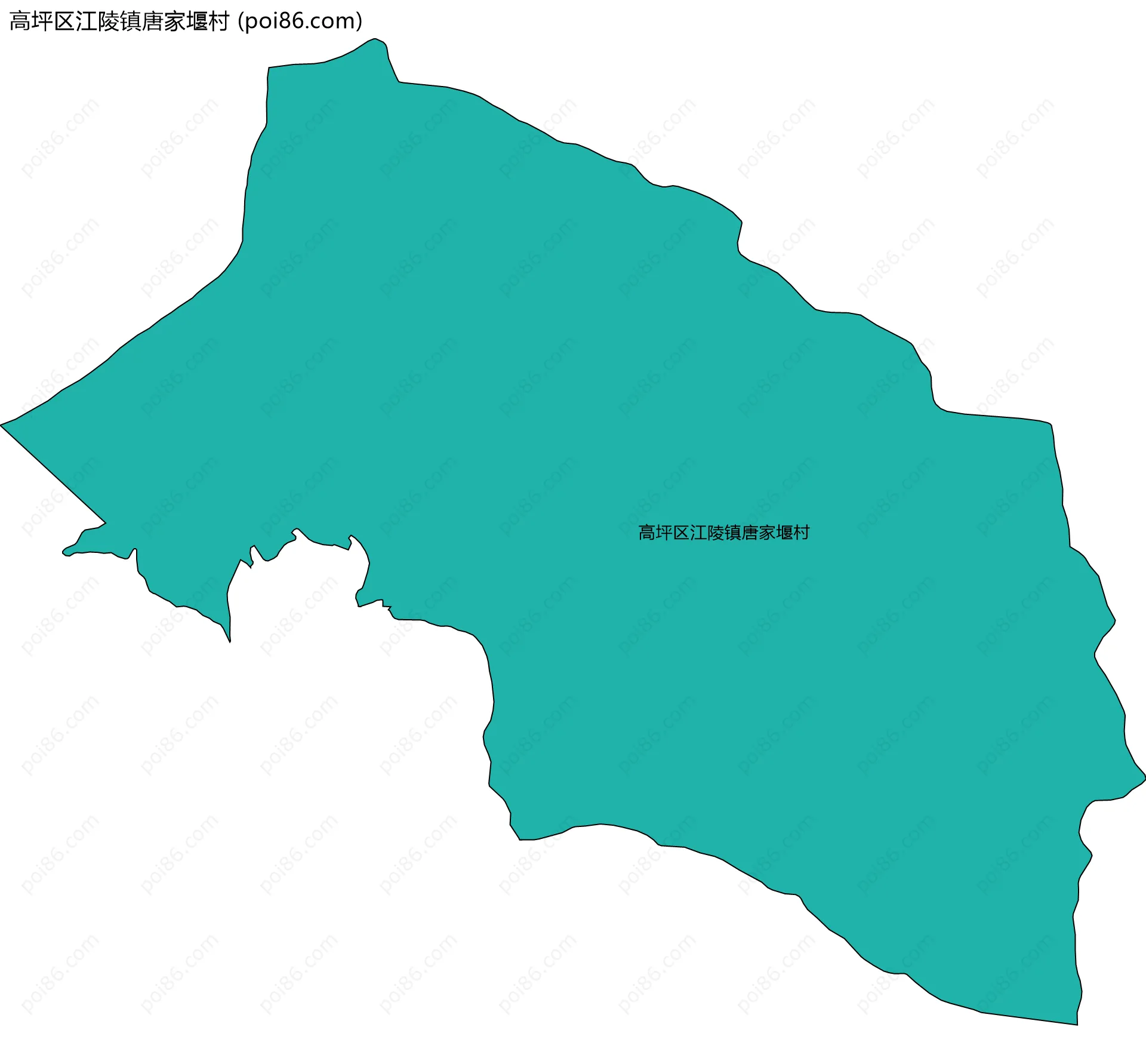 高坪区江陵镇唐家堰村边界地图