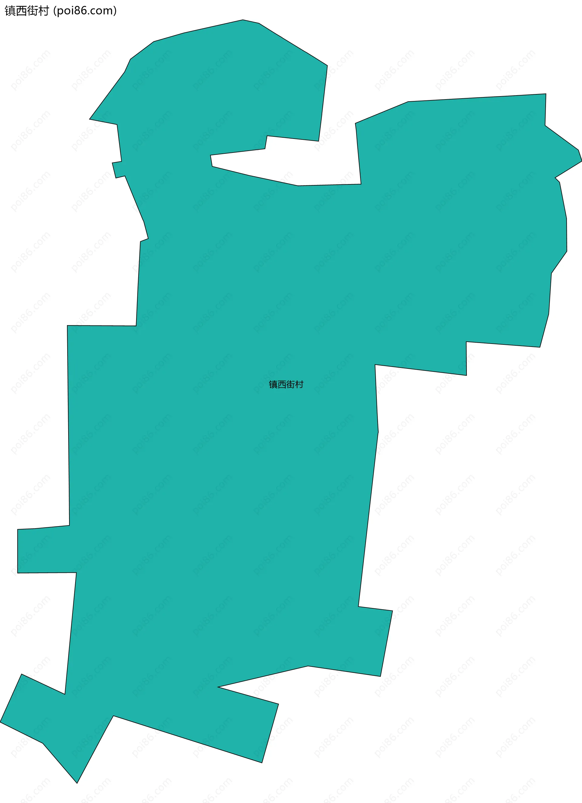 镇西街村边界地图