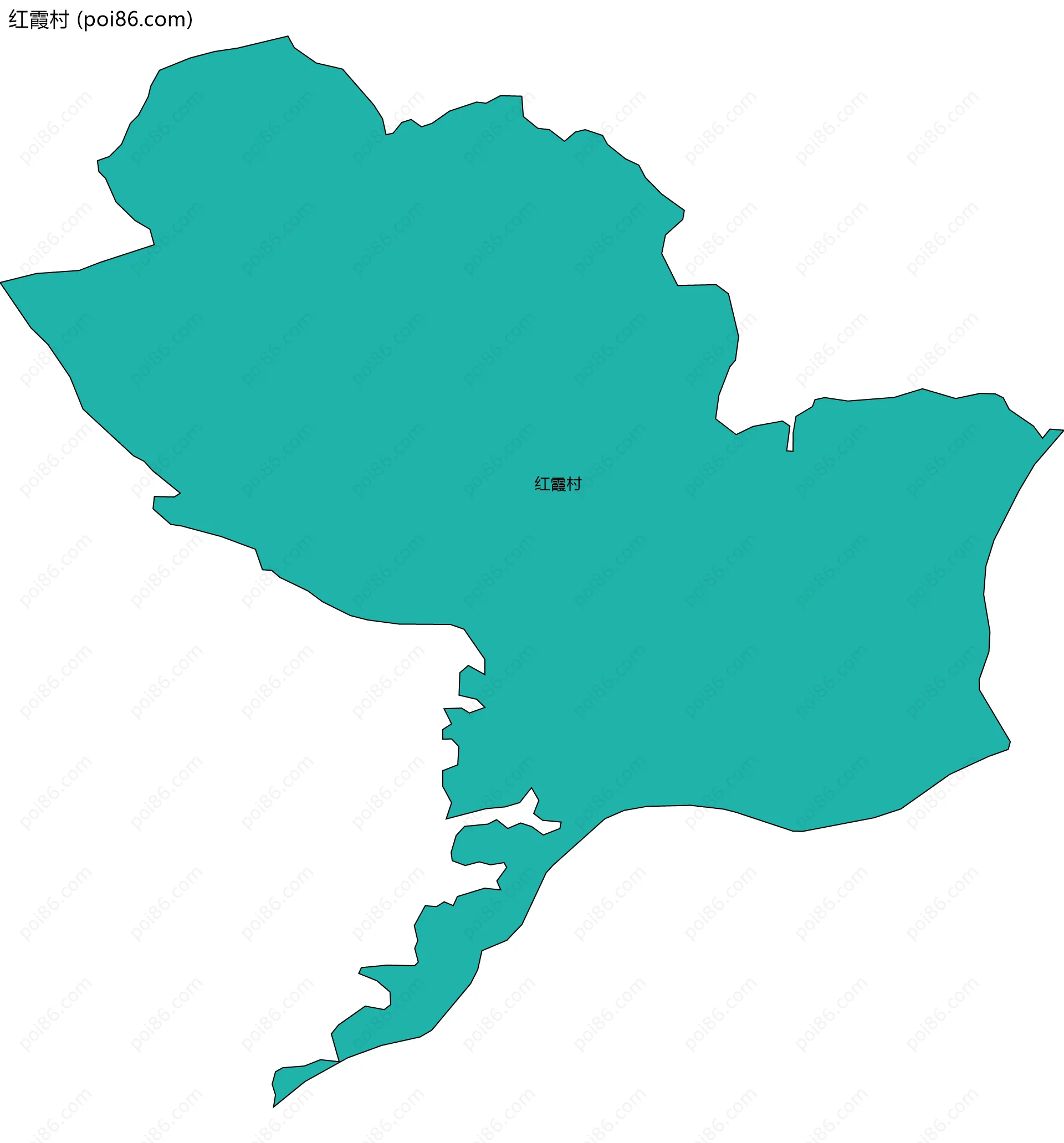 红霞村边界地图