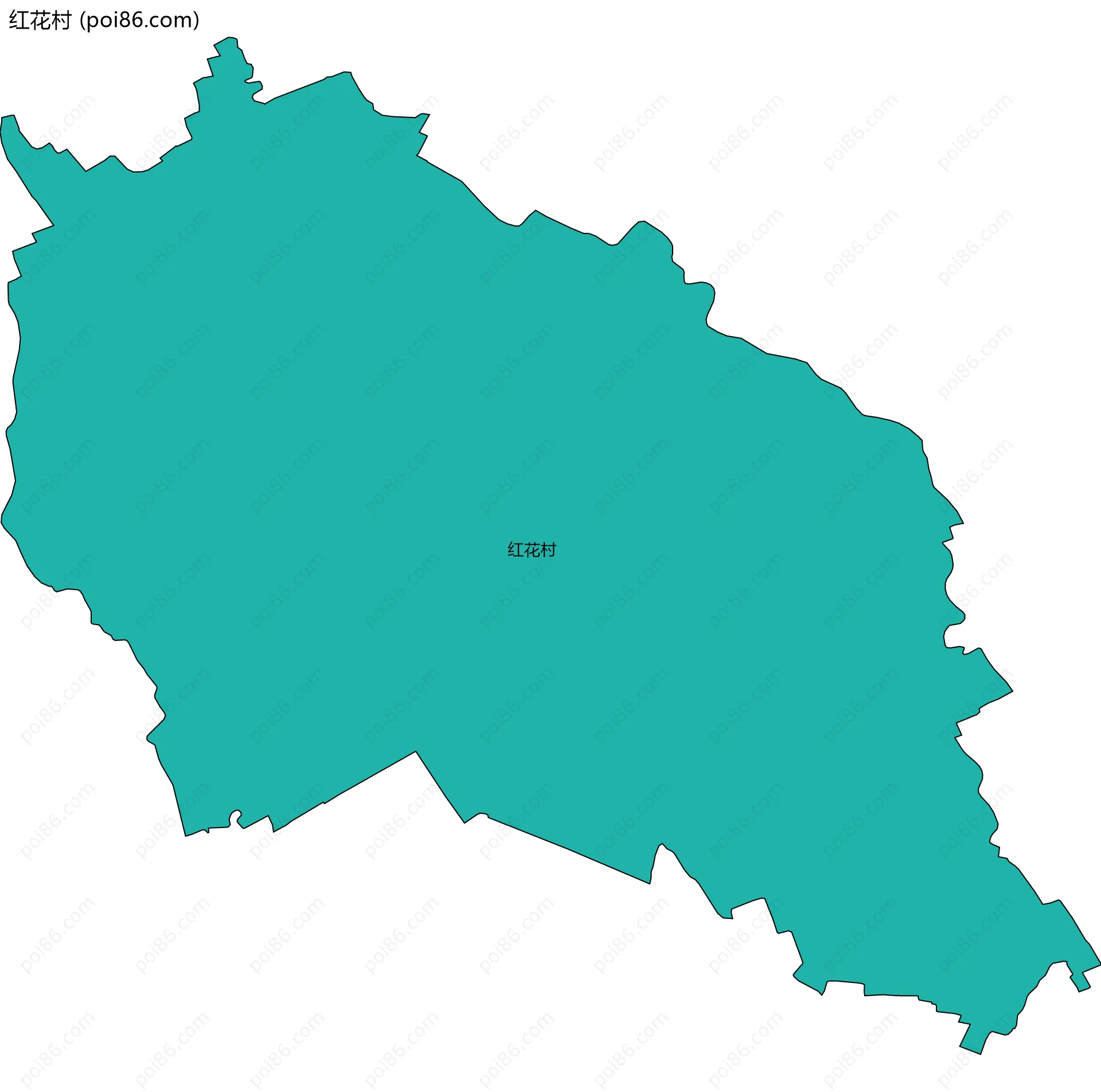 红花村边界地图
