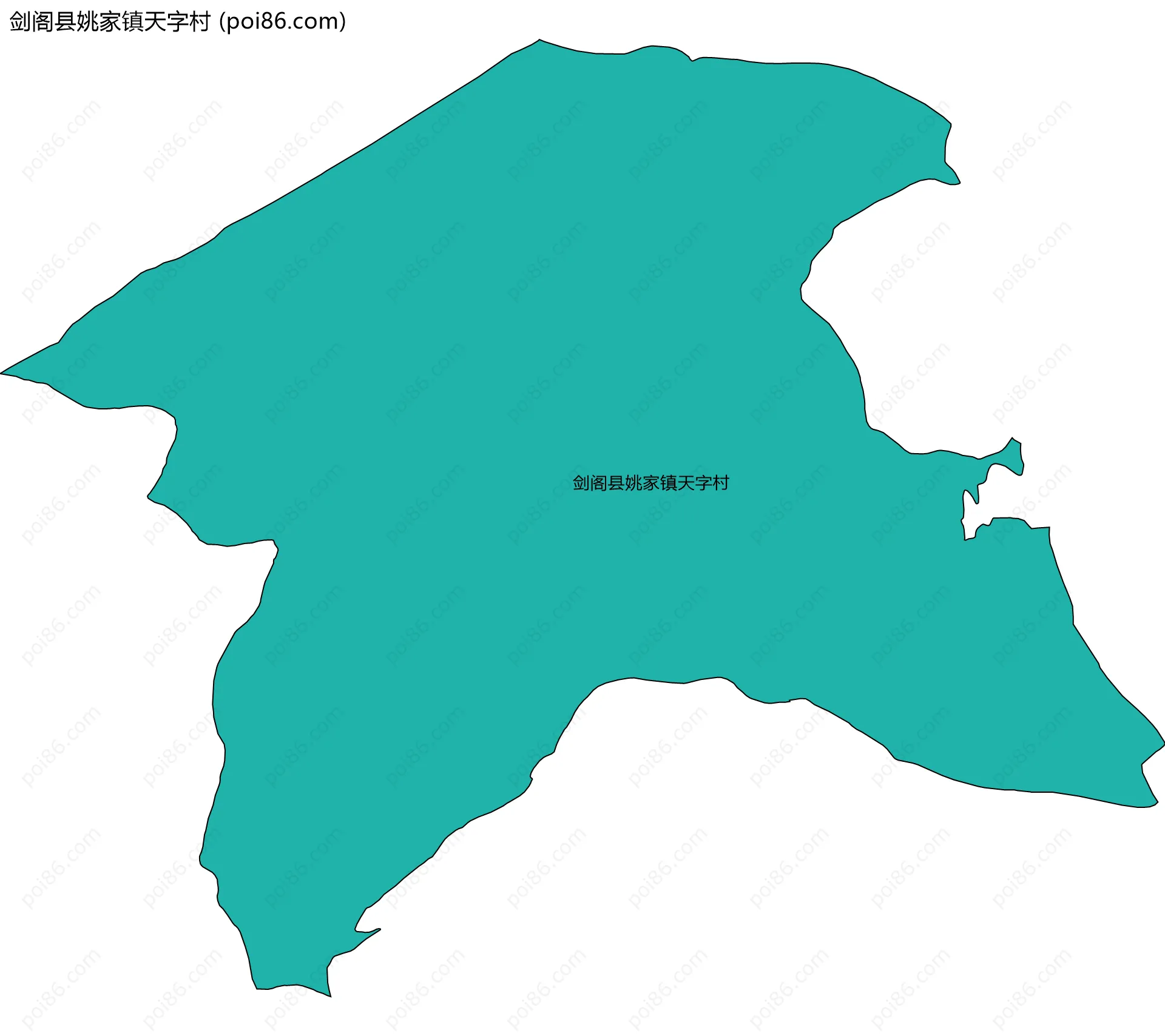 剑阁县姚家镇天字村边界地图