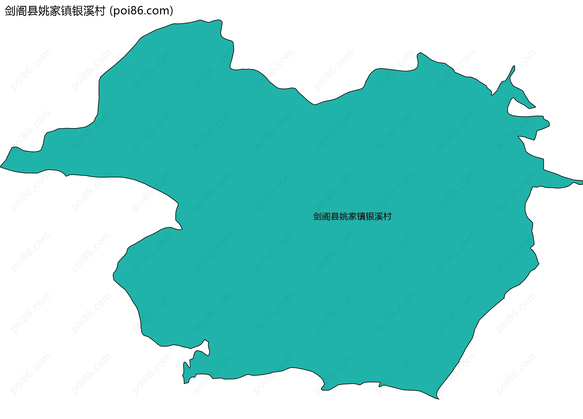 剑阁县姚家镇银溪村边界地图