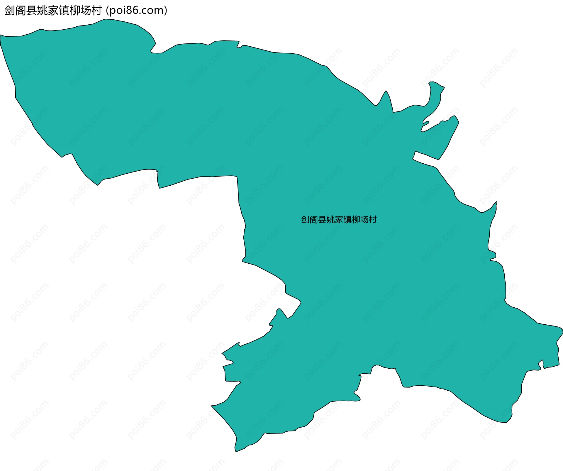 剑阁县姚家镇柳场村边界地图