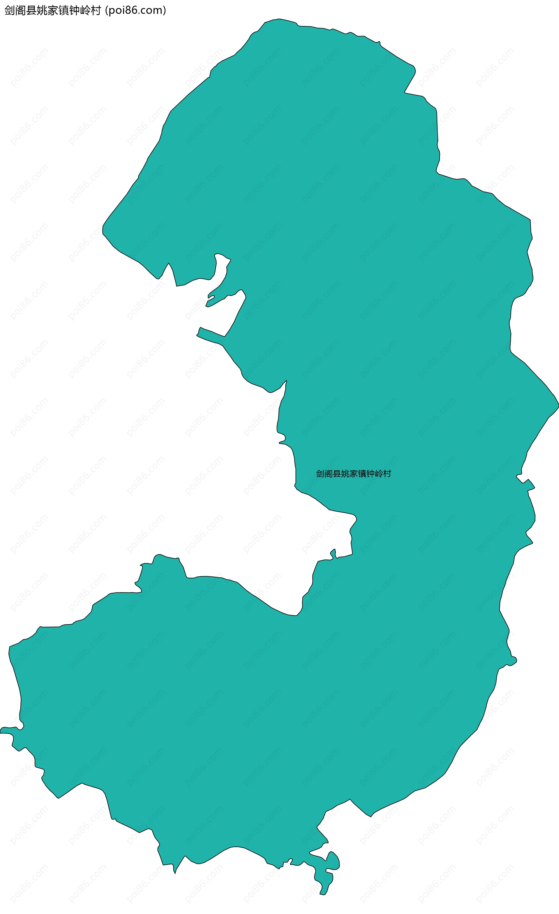 剑阁县姚家镇钟岭村边界地图