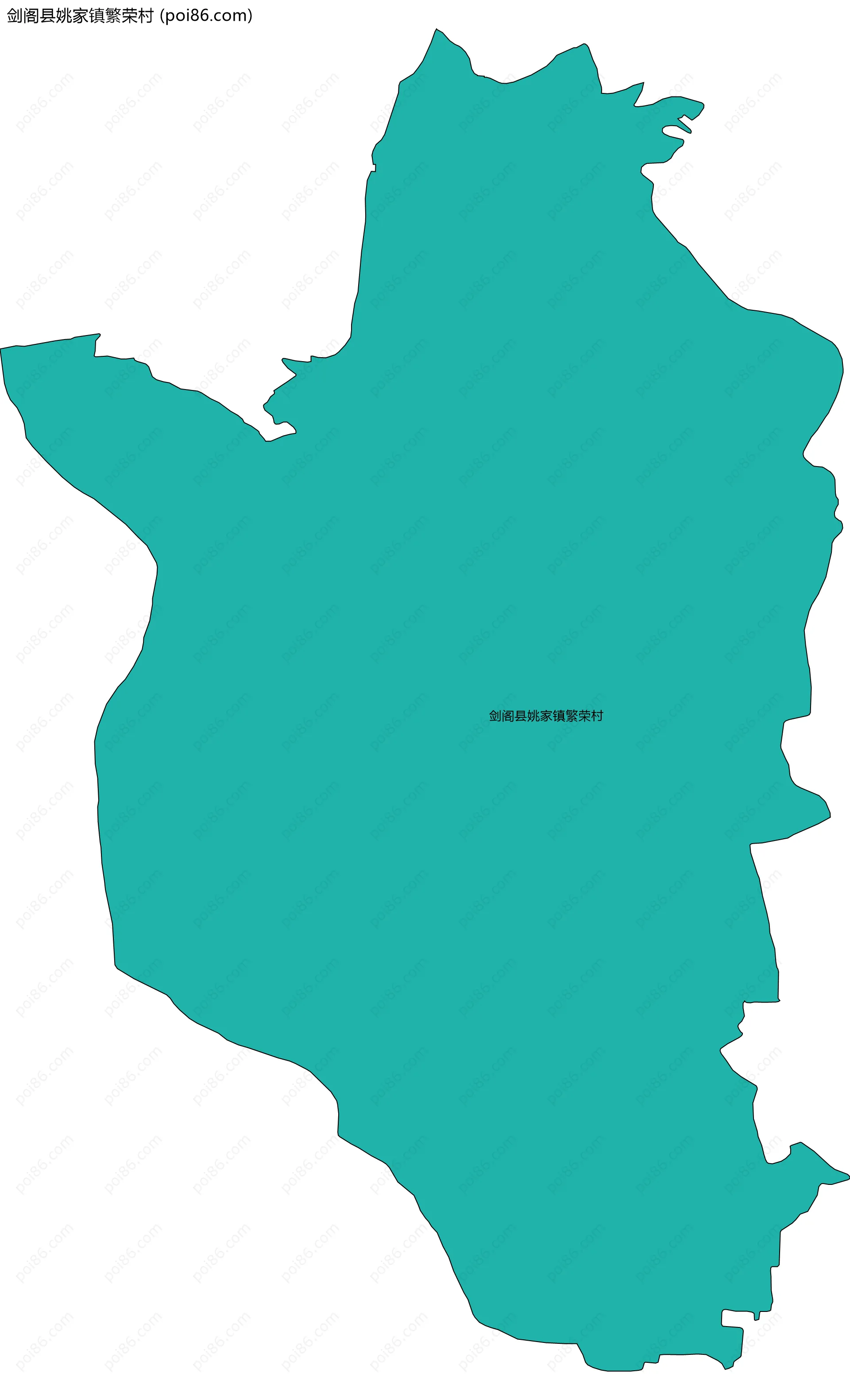 剑阁县姚家镇繁荣村边界地图