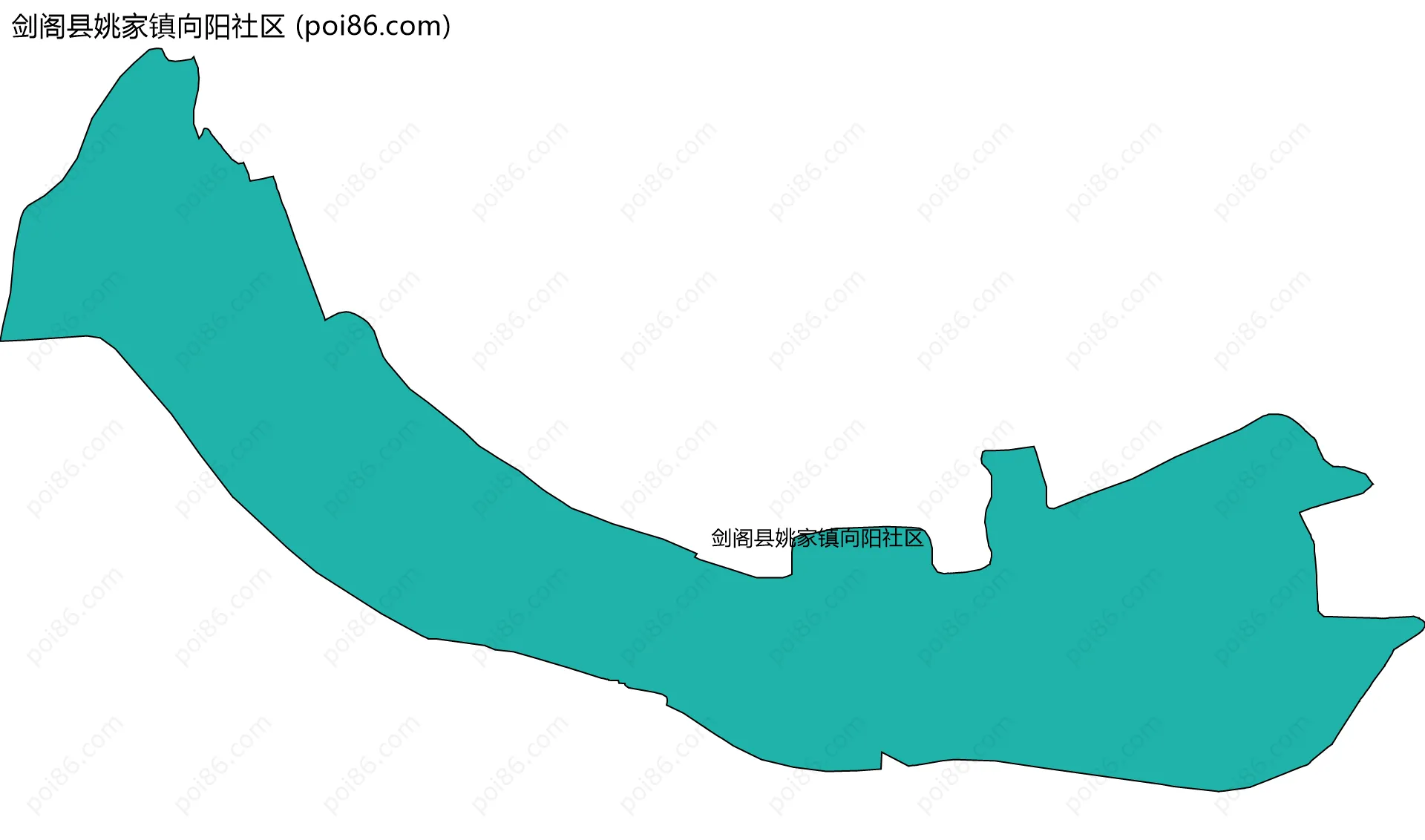 剑阁县姚家镇向阳社区边界地图