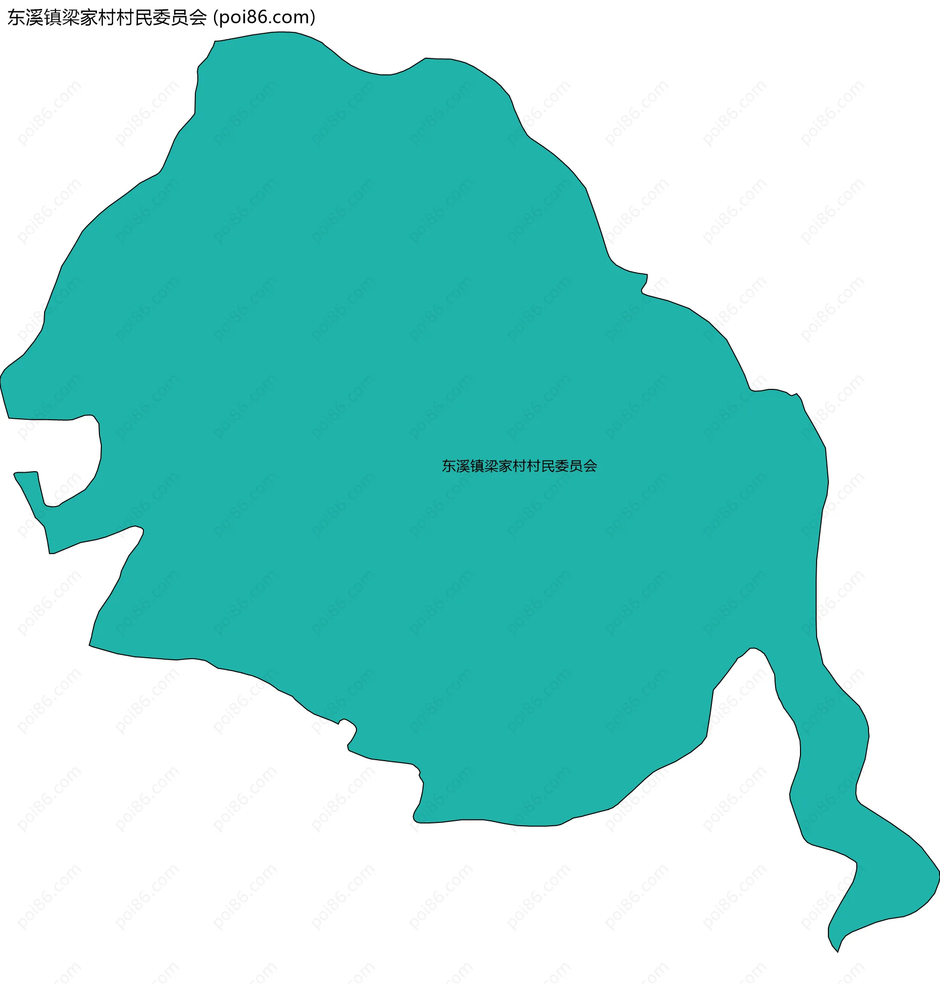 东溪镇梁家村村民委员会边界地图