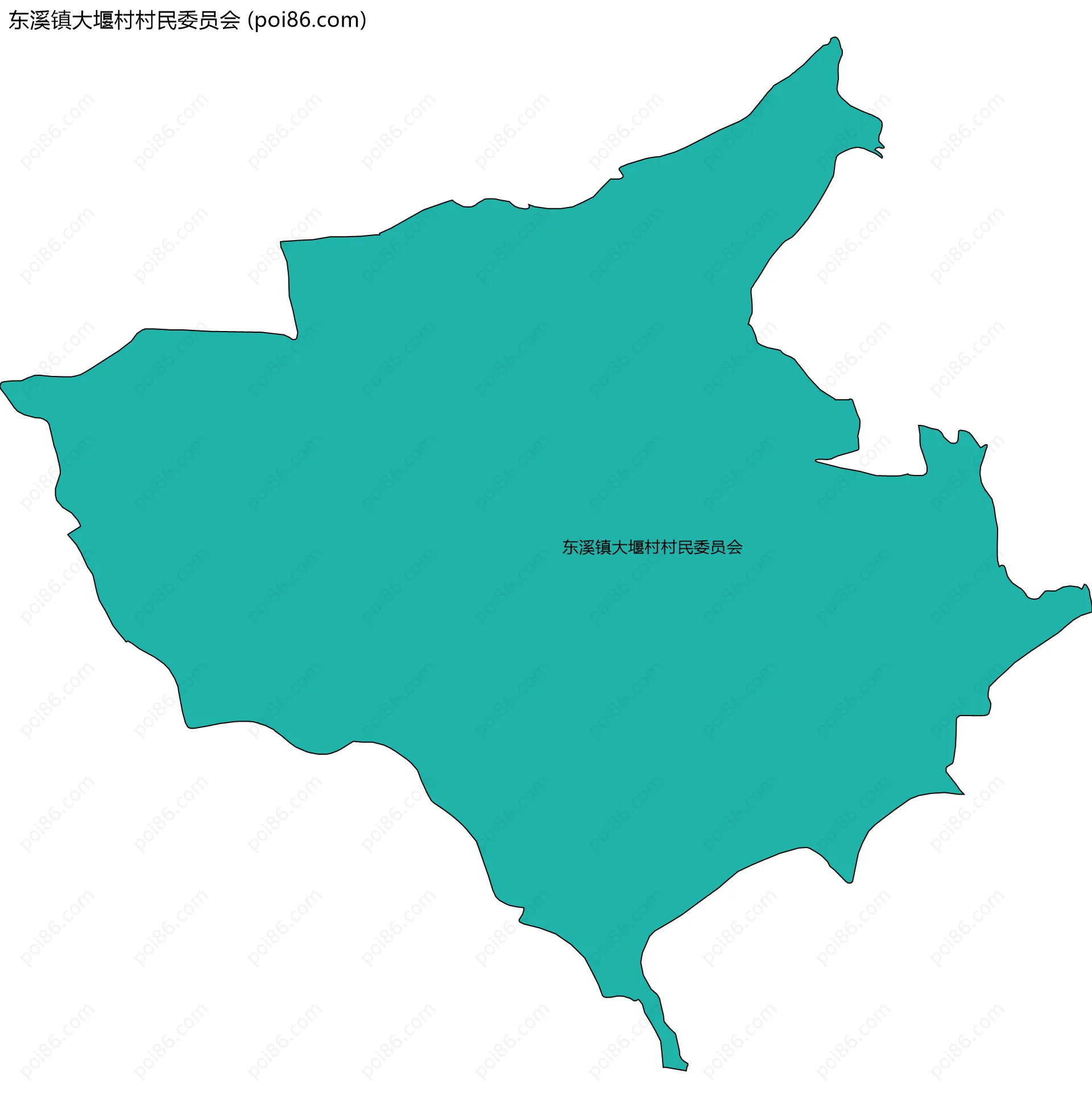 东溪镇大堰村村民委员会边界地图