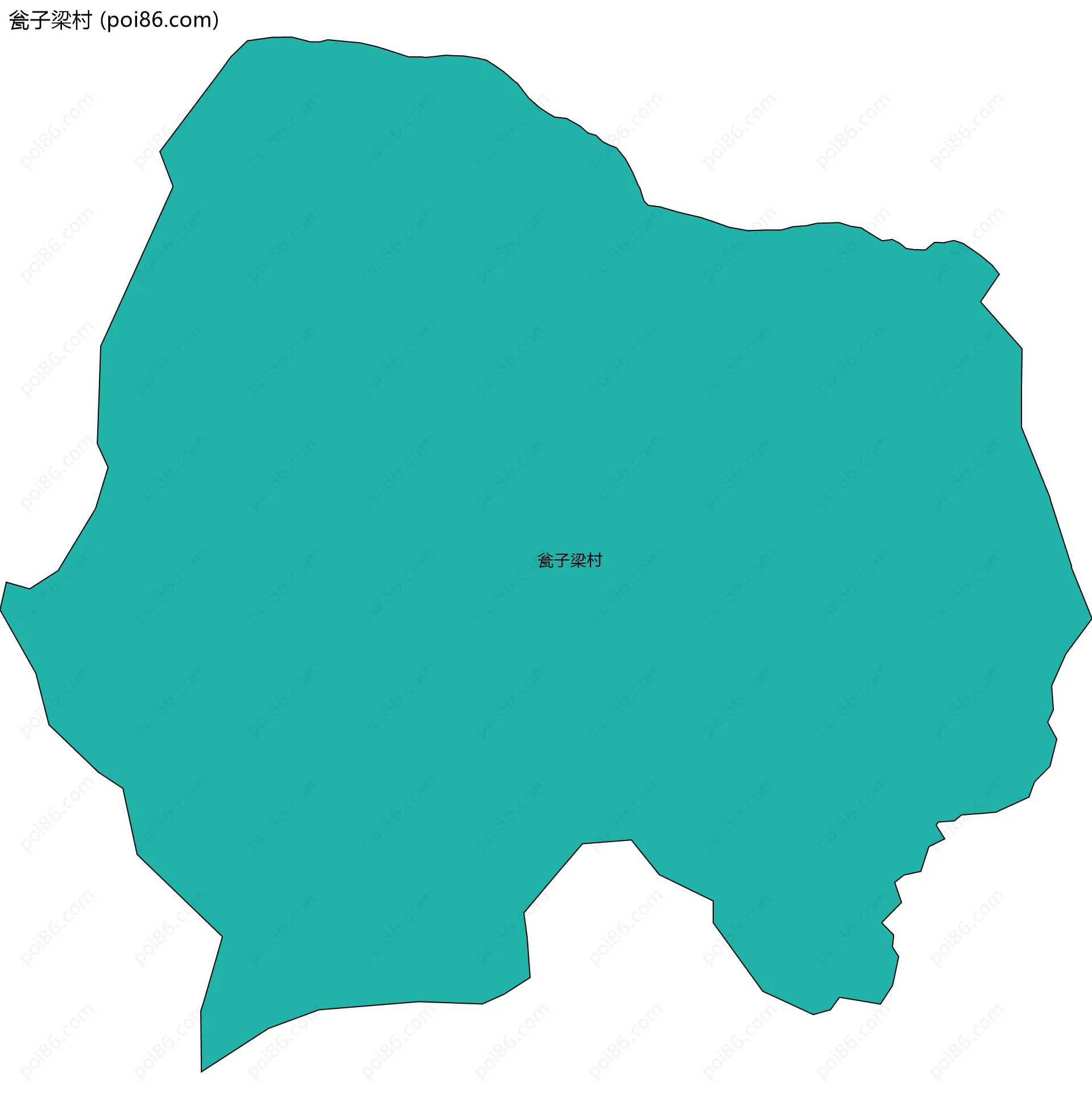 瓮子梁村边界地图