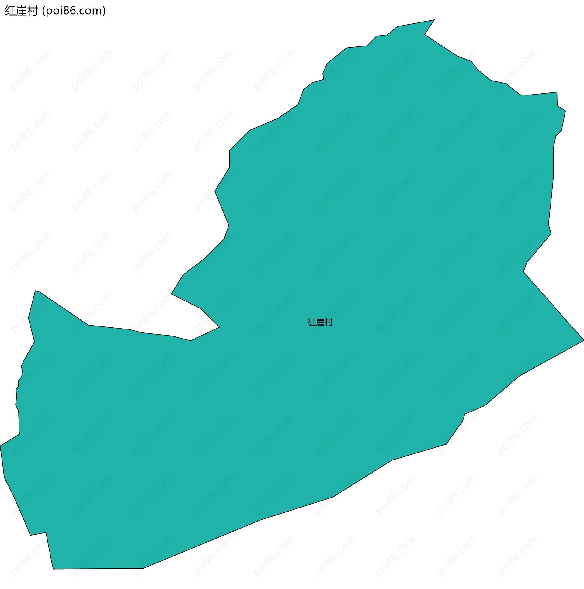 红崖村边界地图