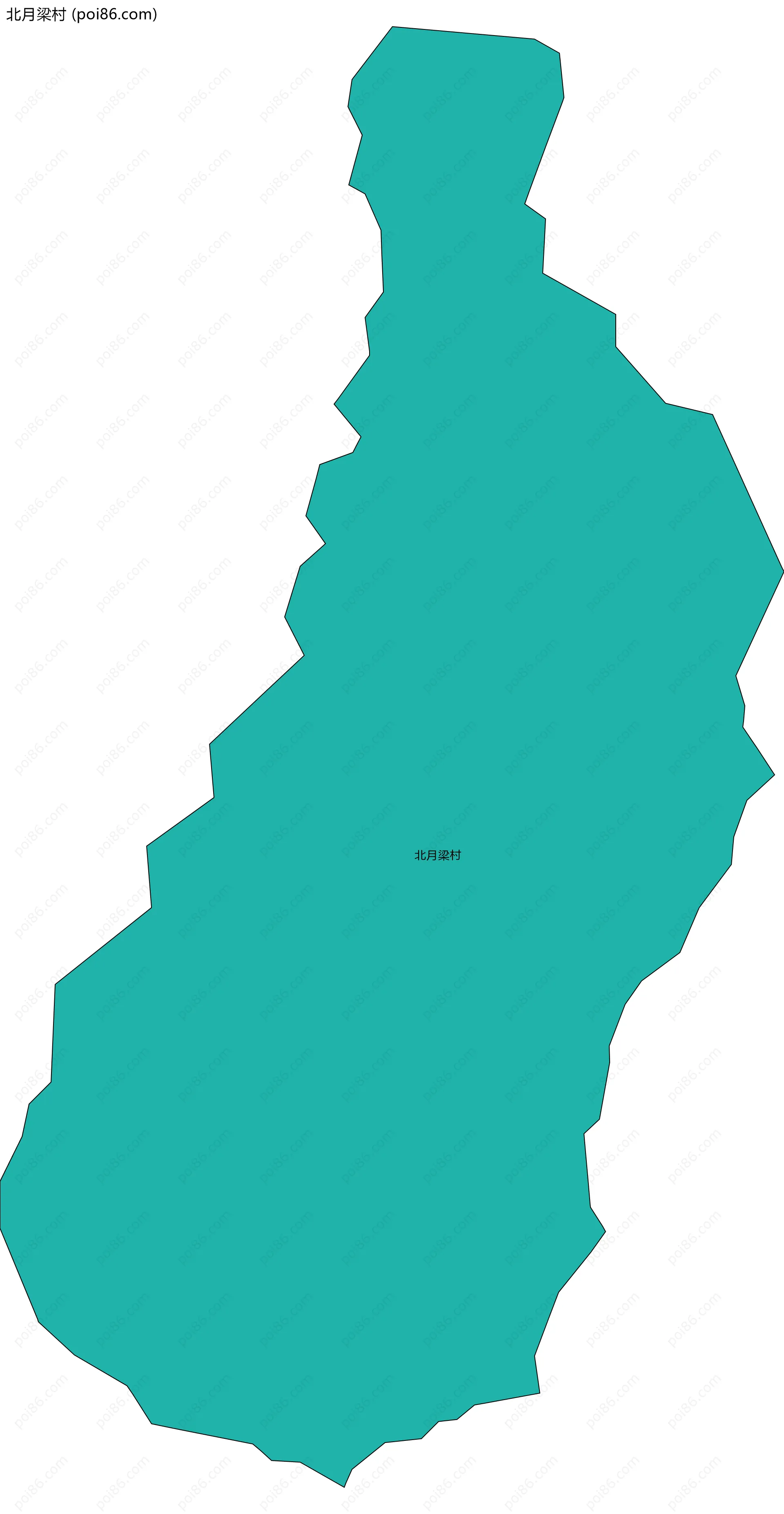 北月梁村边界地图