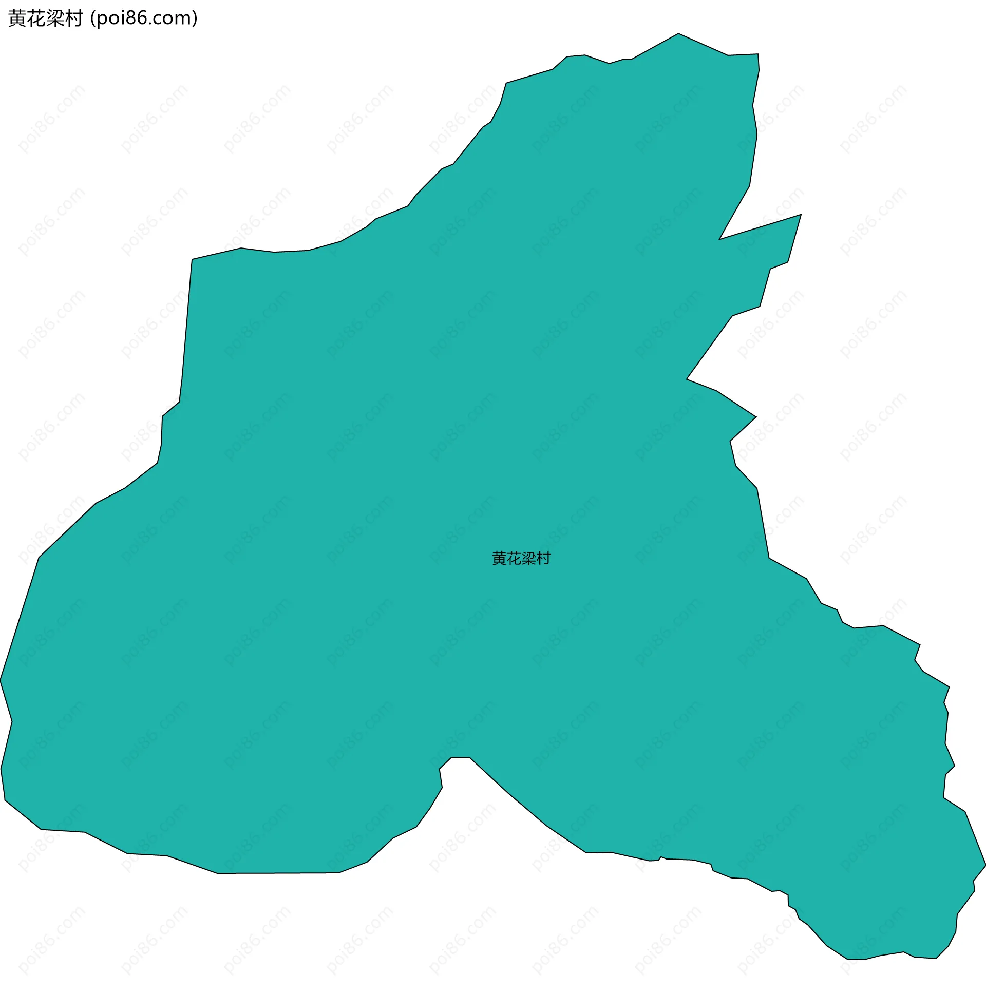 黄花梁村边界地图