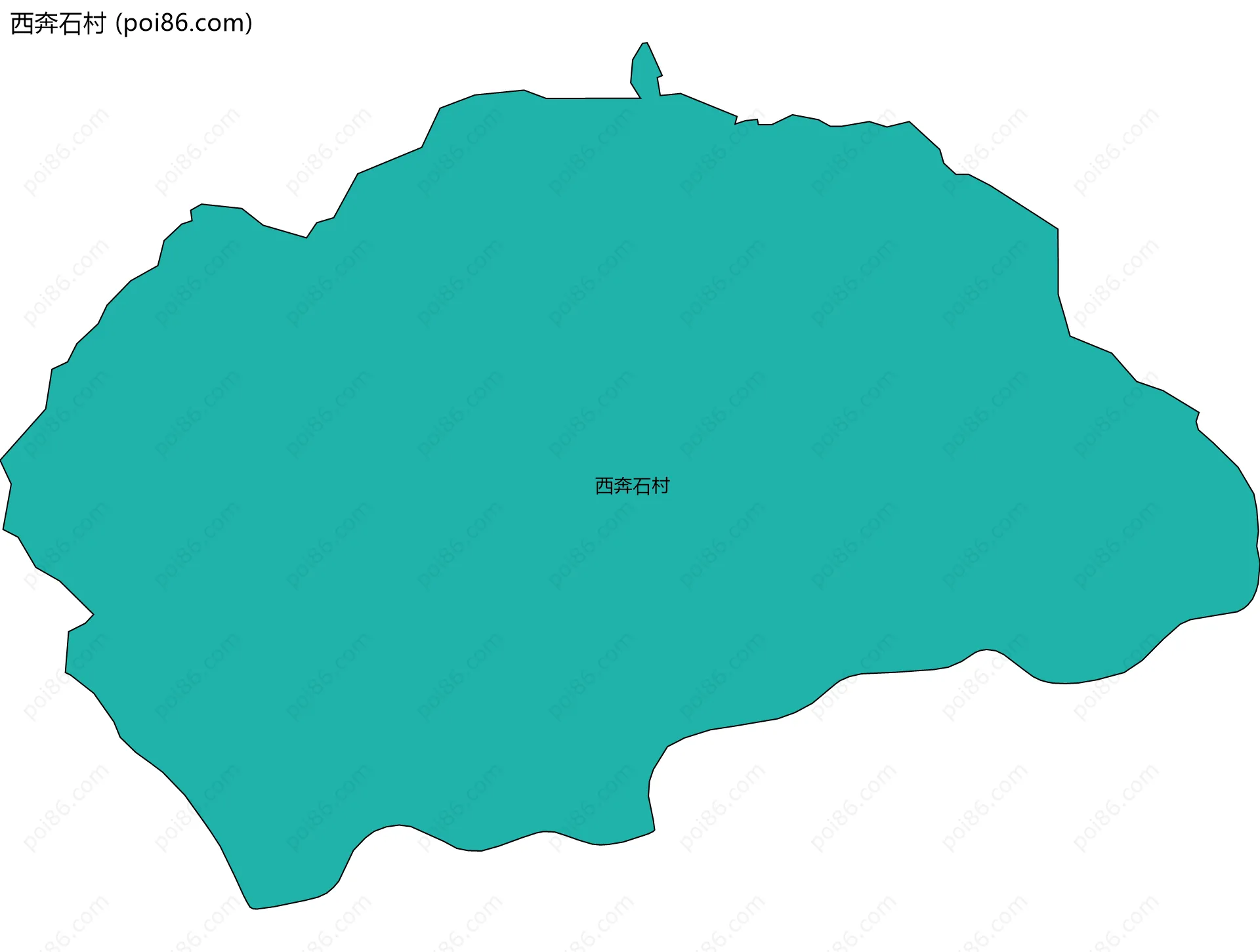 西奔石村边界地图