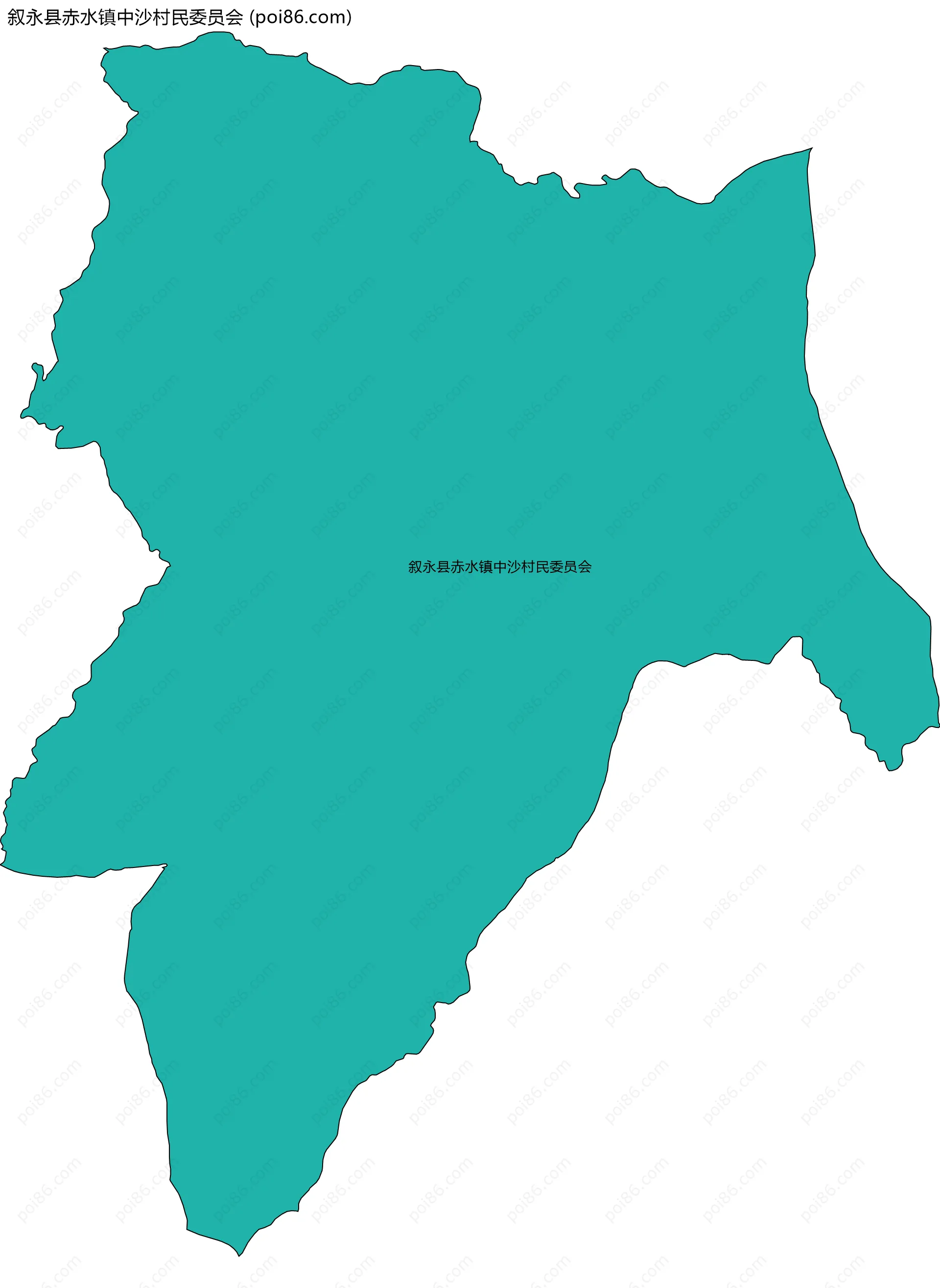 叙永县赤水镇中沙村民委员会边界地图