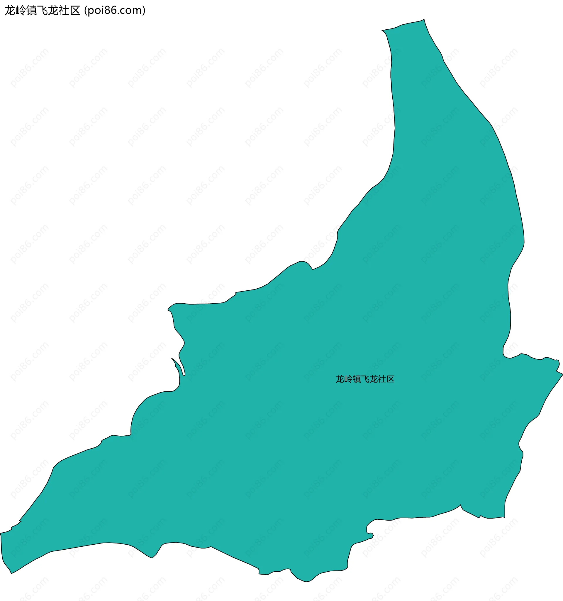 龙岭镇飞龙社区边界地图