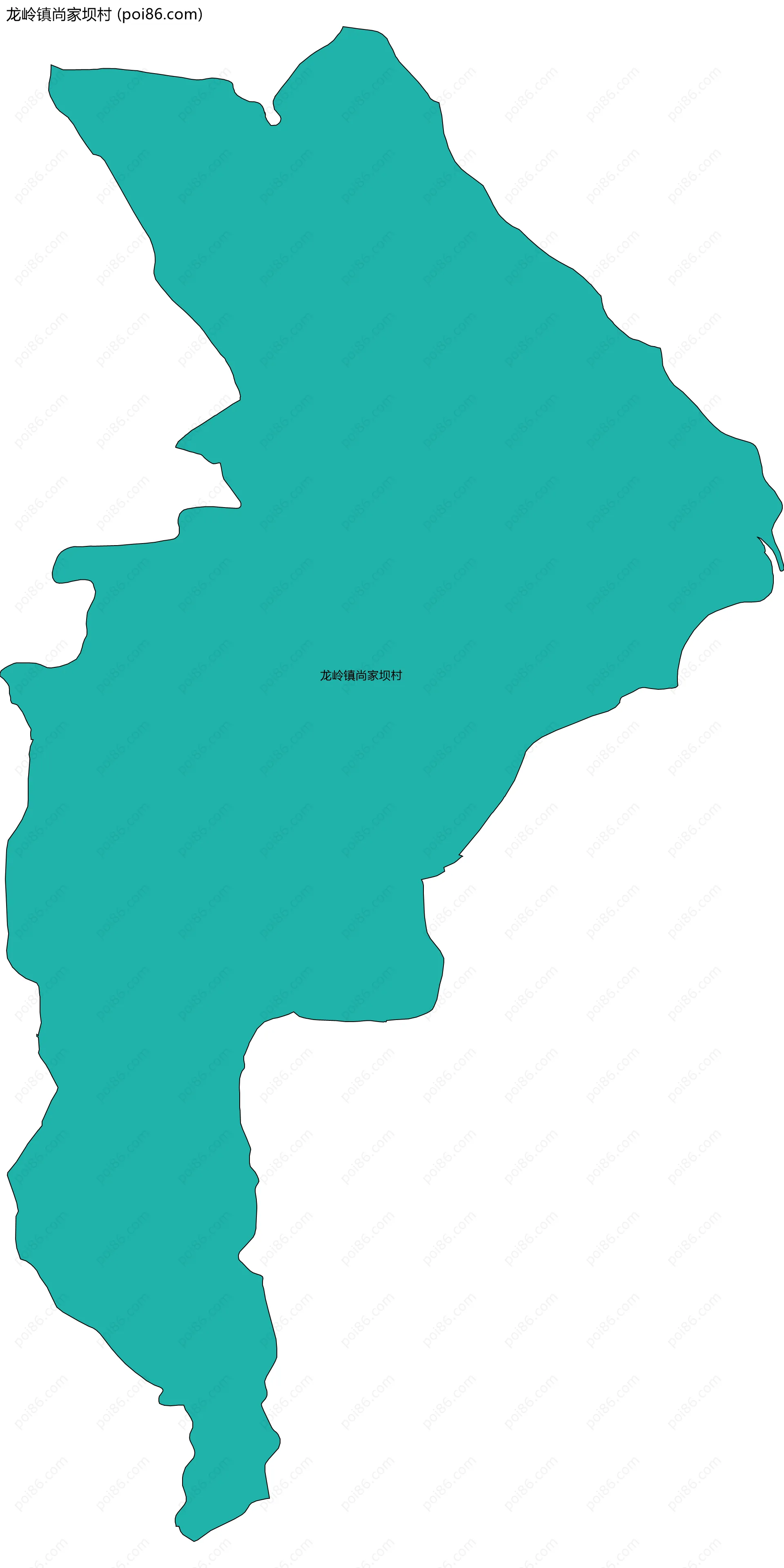 龙岭镇尚家坝村边界地图