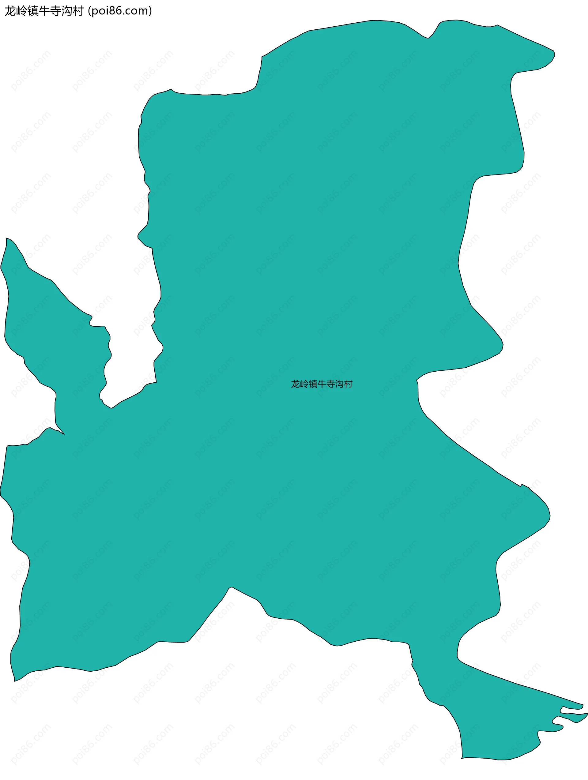 龙岭镇牛寺沟村边界地图