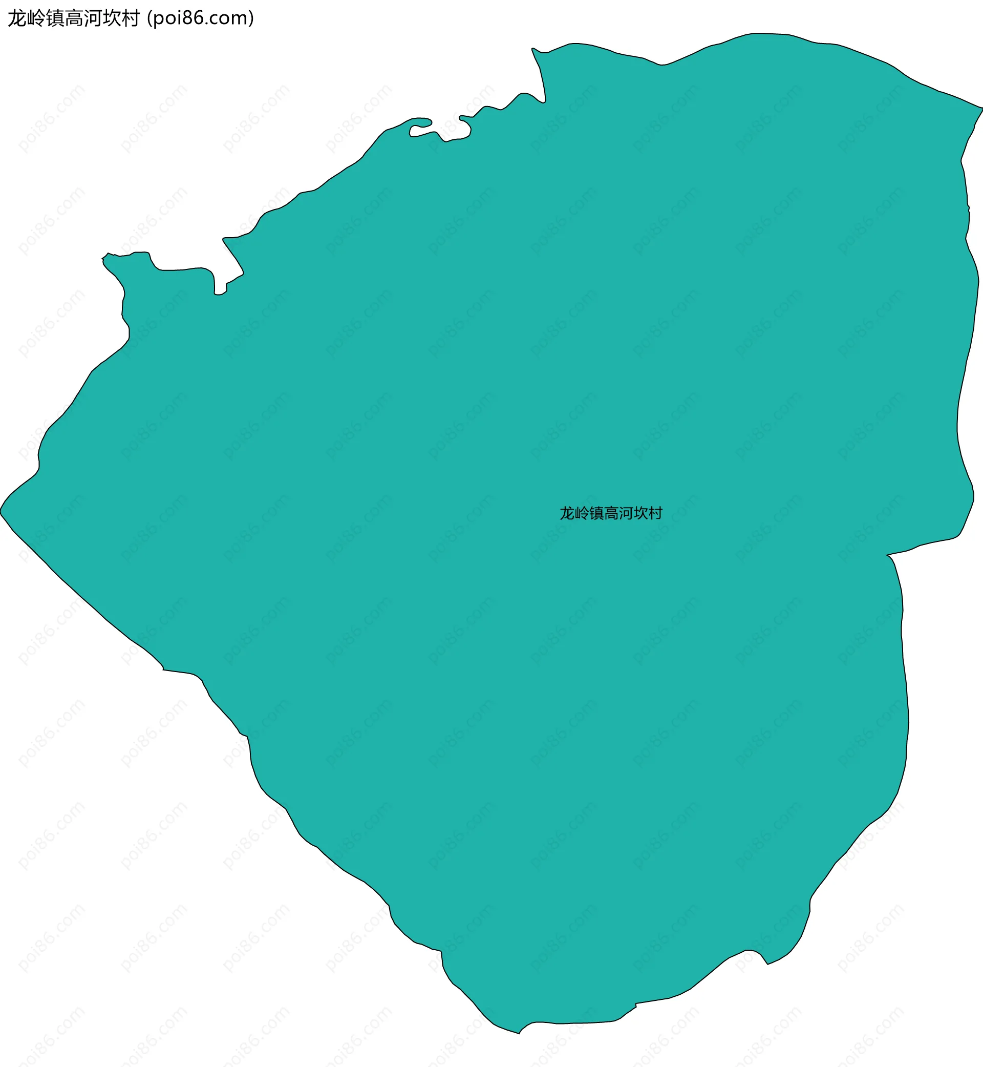 龙岭镇高河坎村边界地图