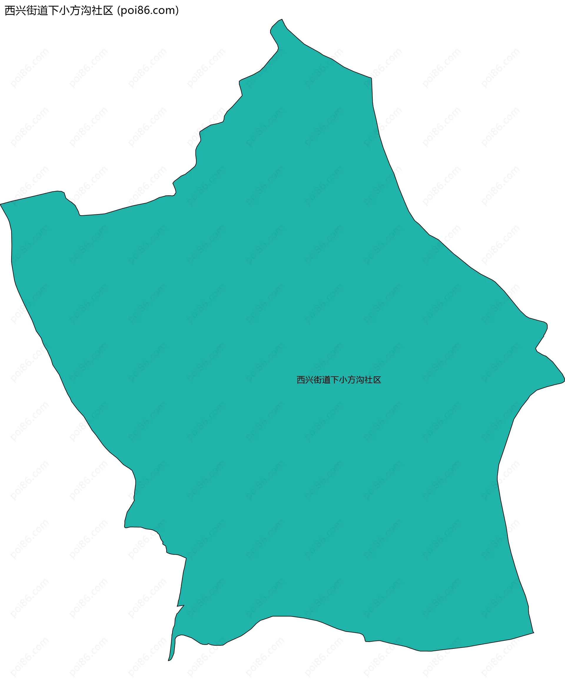 西兴街道下小方沟社区边界地图